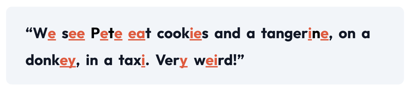 We see Pete funny sentence