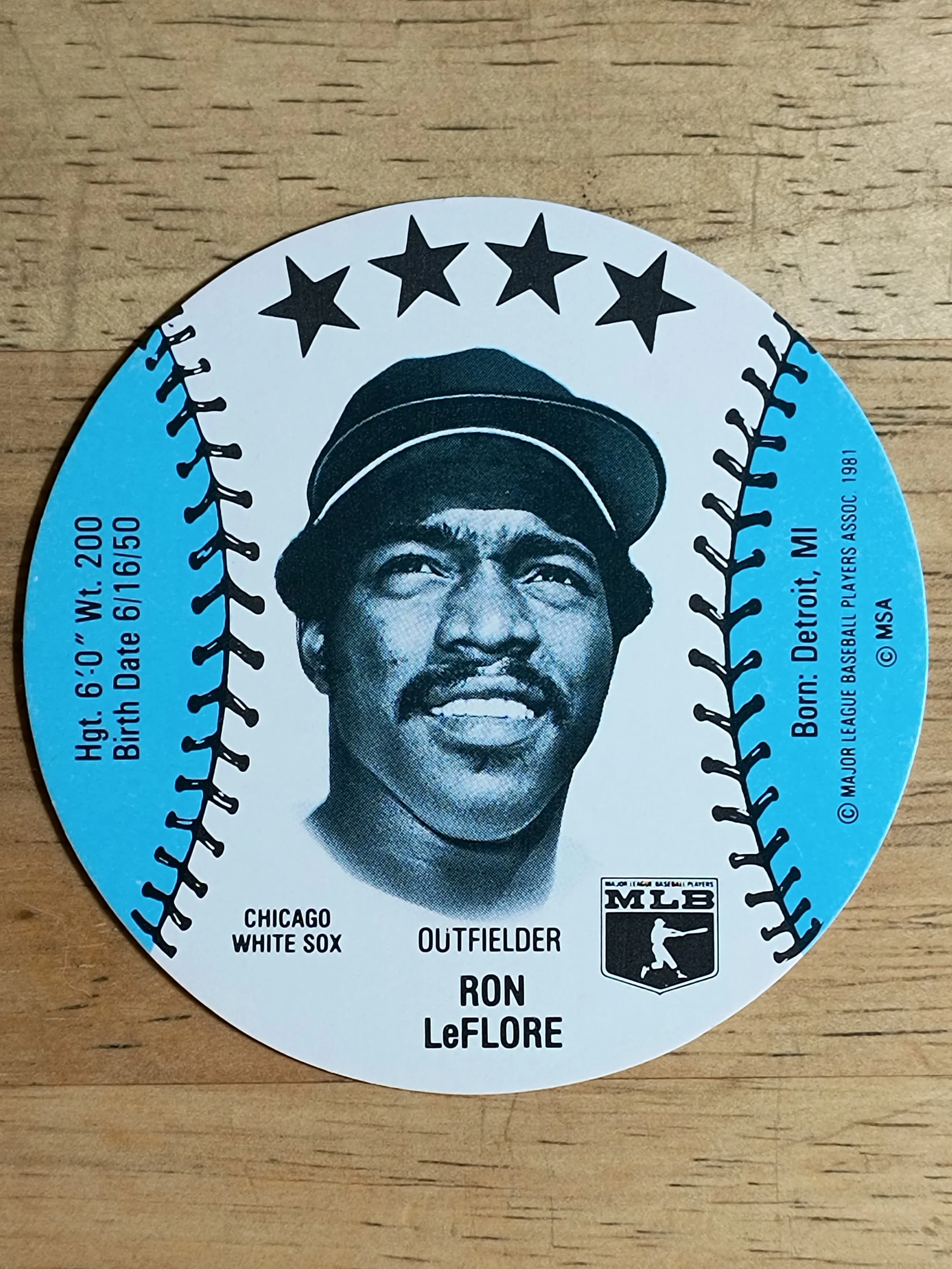 1981 MSA Mini Discs #20 Ron LeFlore