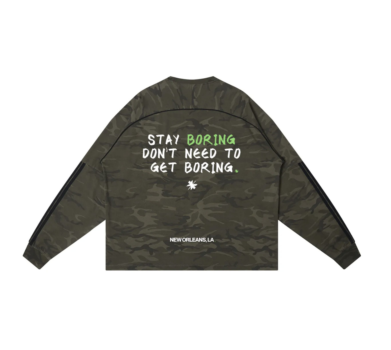 *PRE-ORDER: BORING NOLA Unisex Camo Loose Long Sleeve T-Shirt