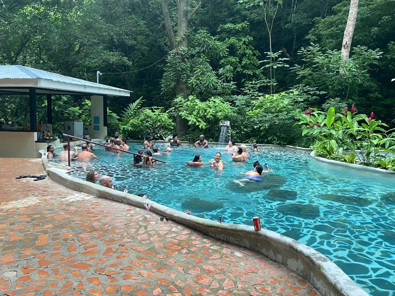 Hot Spring at Rincón de la Vieja with the wedding party