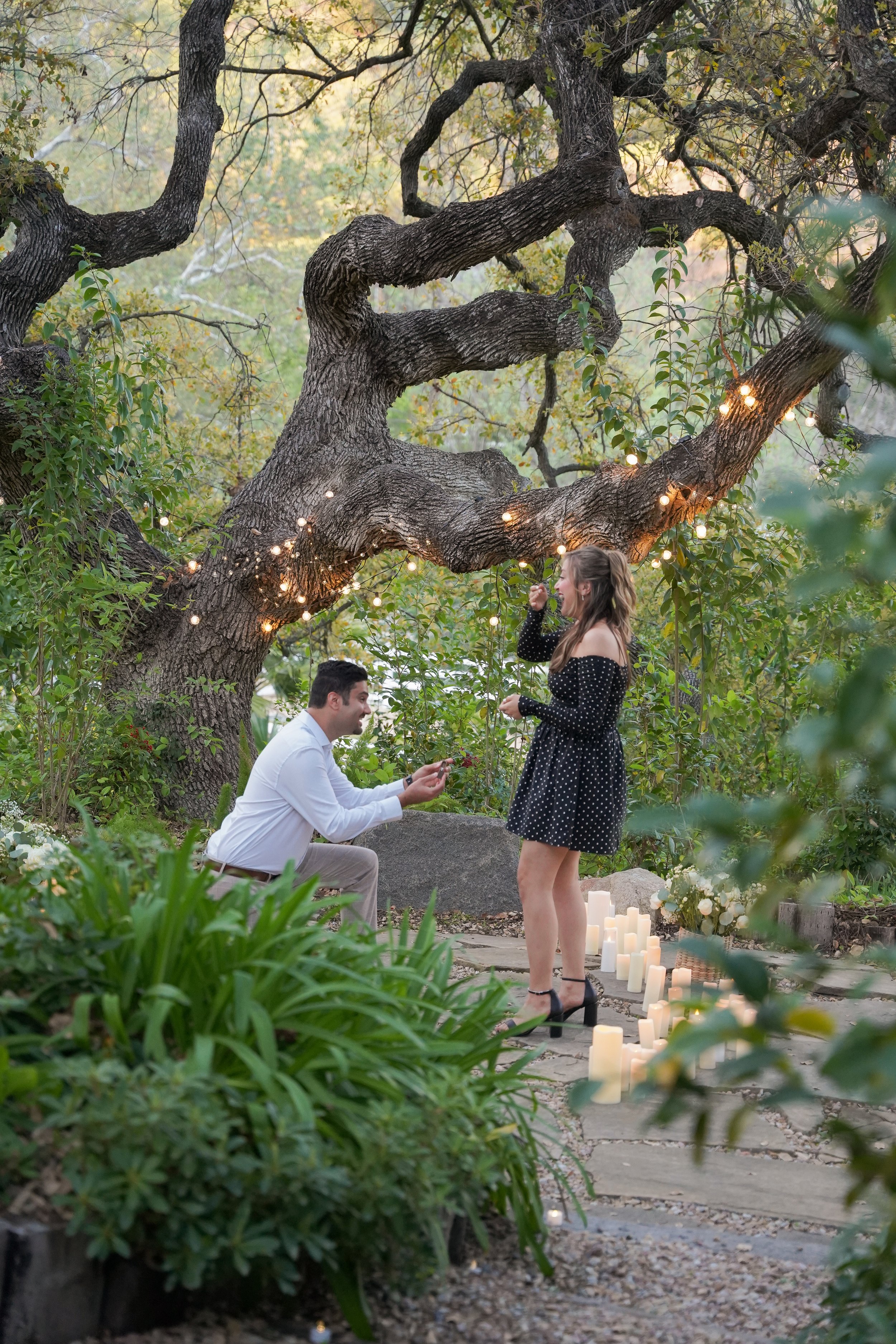 Surprise proposal photoshoot in Temecula, California featuring romantic estate views and candid engagement photography. Perfect for couples planning a private and unforgettable “Will you marry me?” moment.