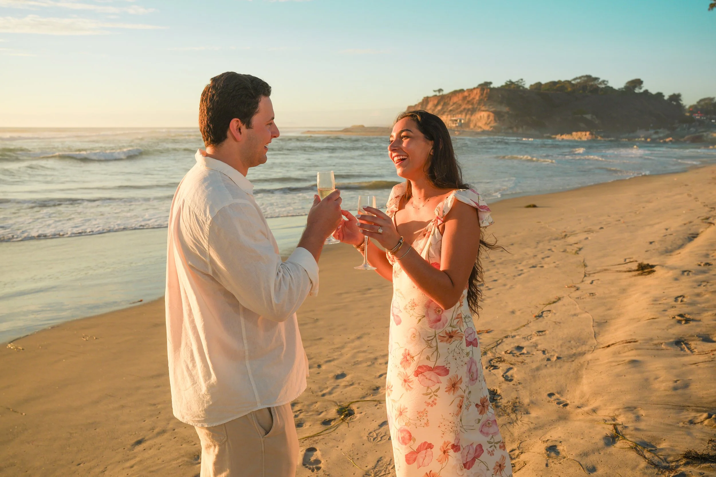 Del Mar Beach Sunset Engagement Photos