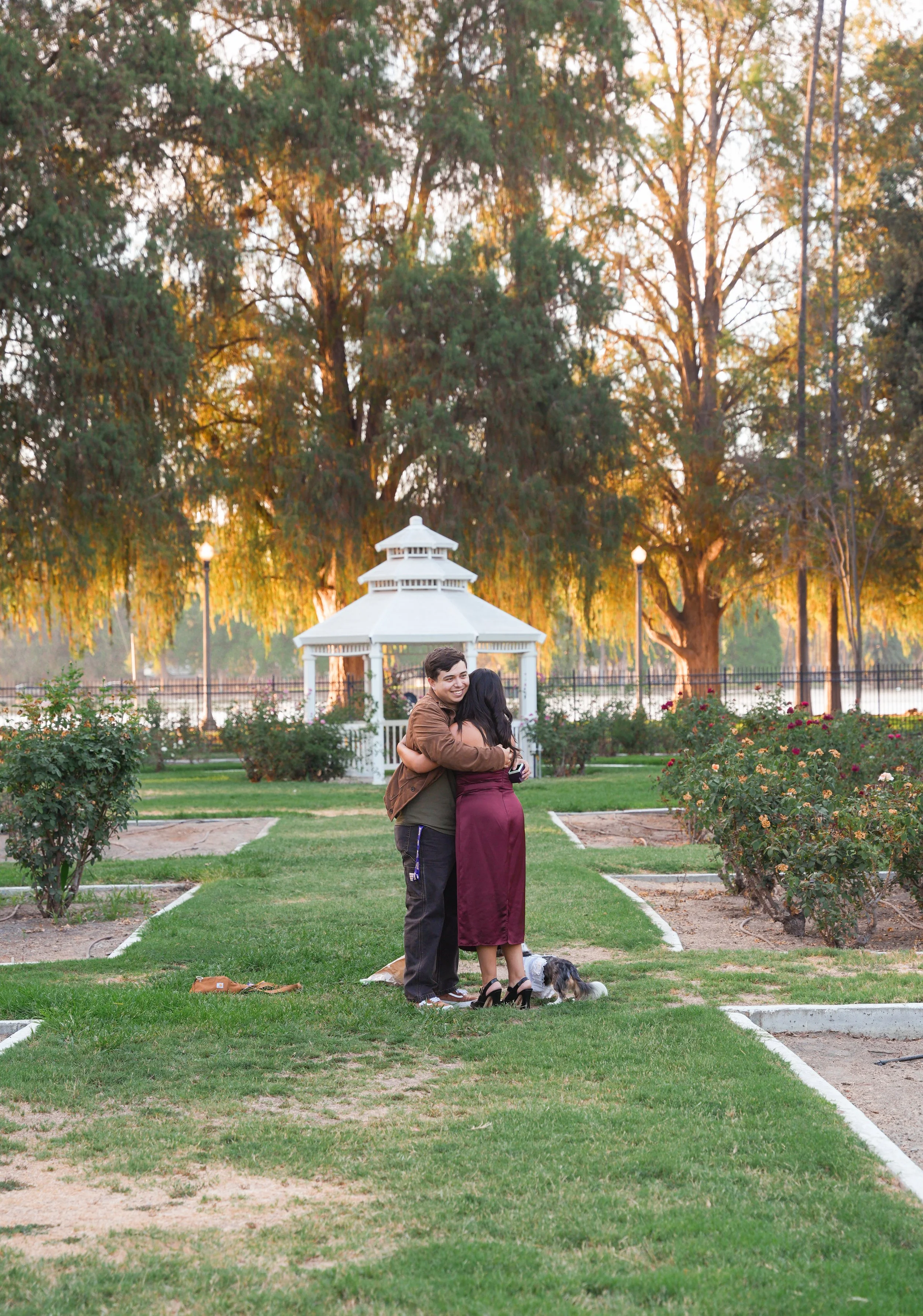 Marriage proposal photography at Riverside’s Fairmount Park.