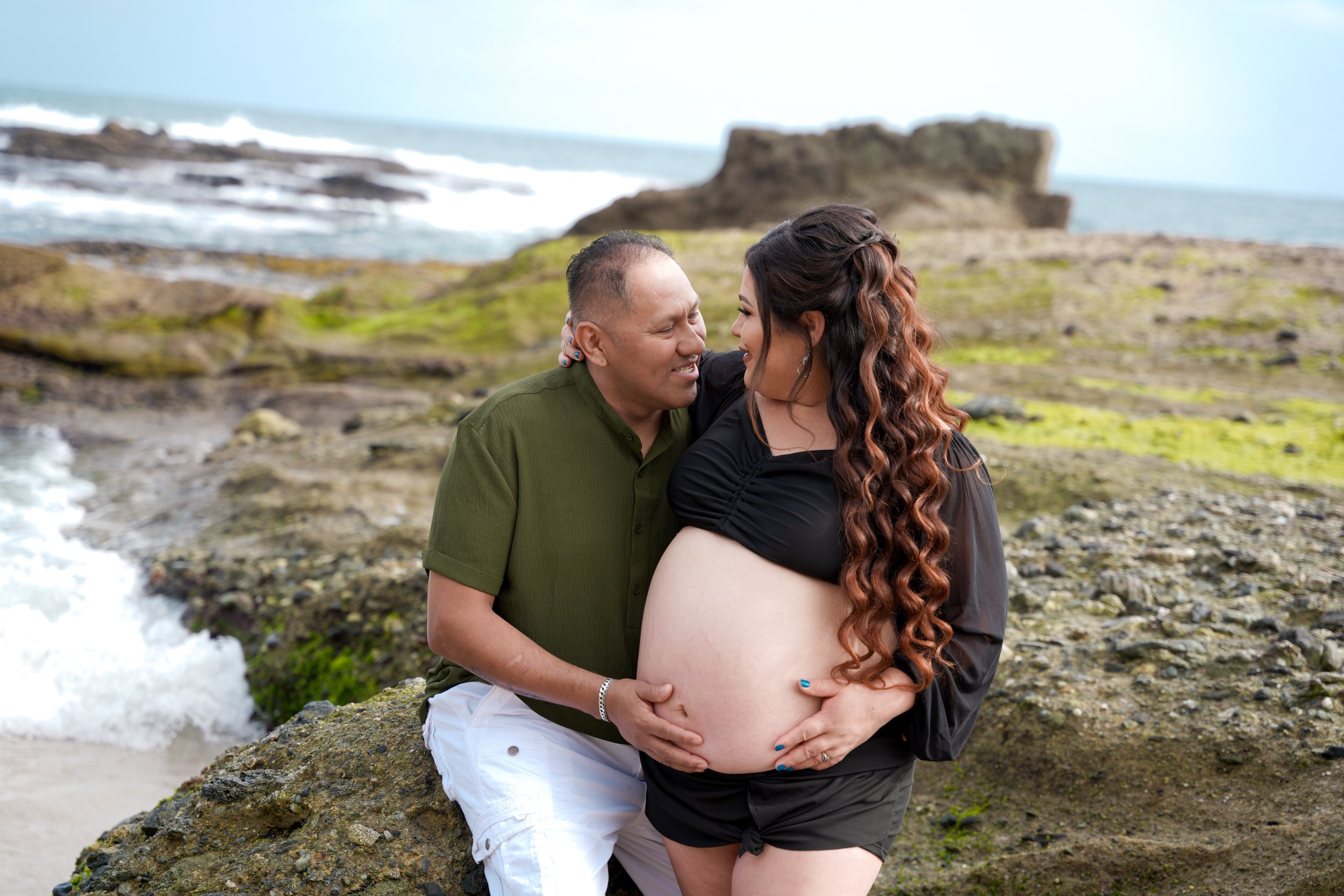 Stunning maternity shoot at Montage Beach in Laguna, captured beautifully as part of our Milestone Photography Package, celebrating this special moment in a breathtaking coastal setting.