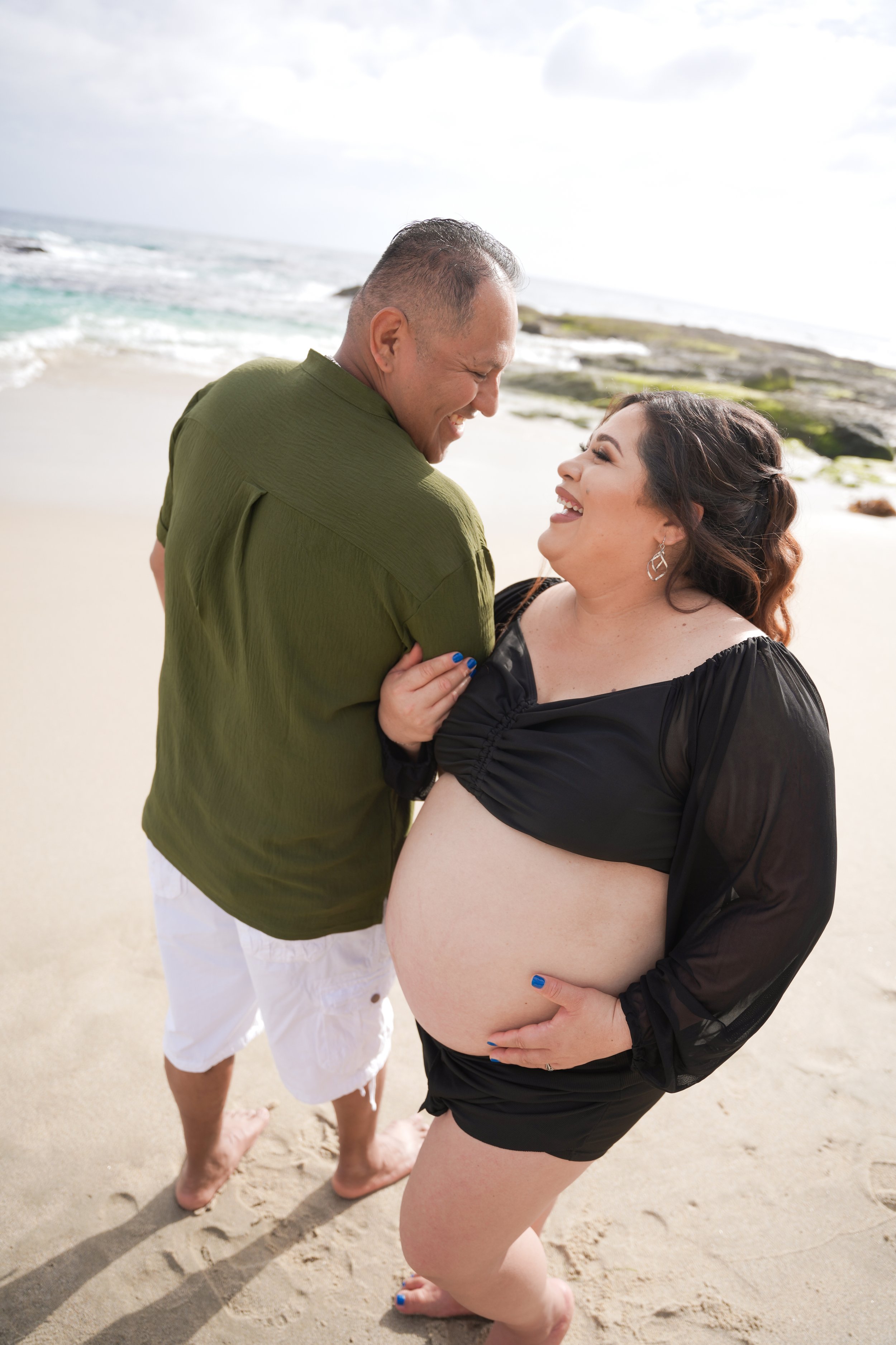 Stunning maternity shoot at Montage Beach in Laguna, captured beautifully as part of our Milestone Photography Package, celebrating this special moment in a breathtaking coastal setting.