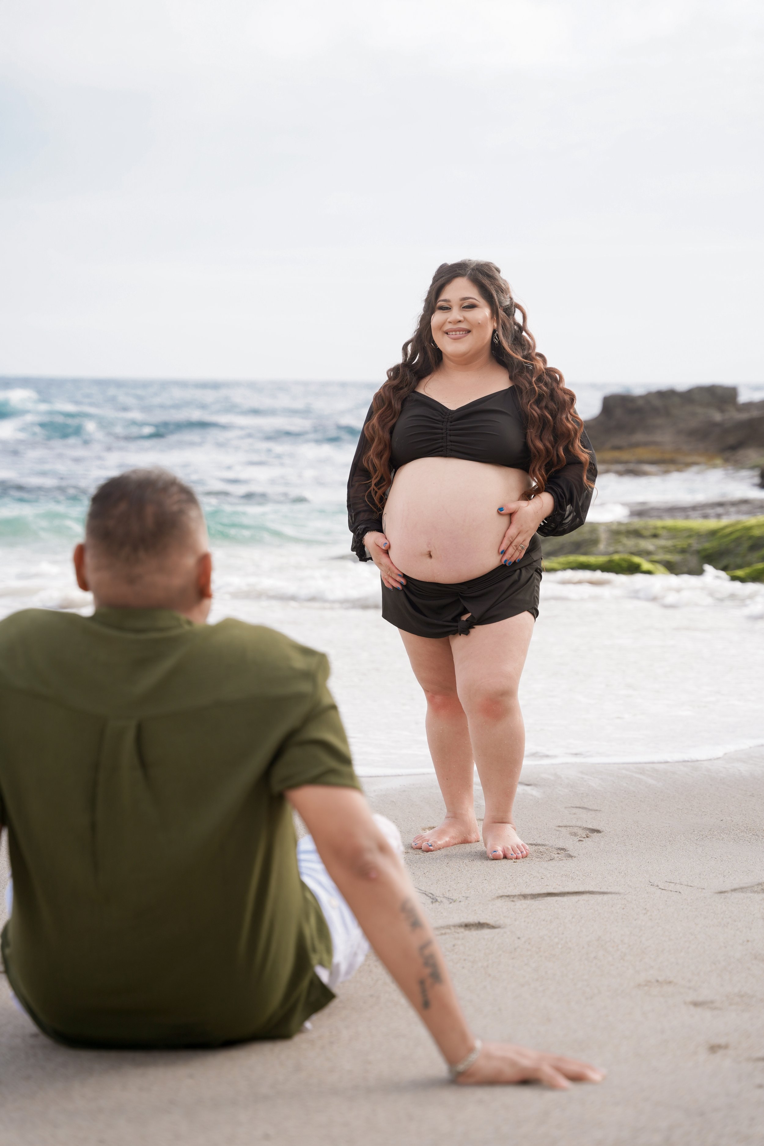 Stunning maternity shoot at Montage Beach in Laguna, captured beautifully as part of our Milestone Photography Package, celebrating this special moment in a breathtaking coastal setting.