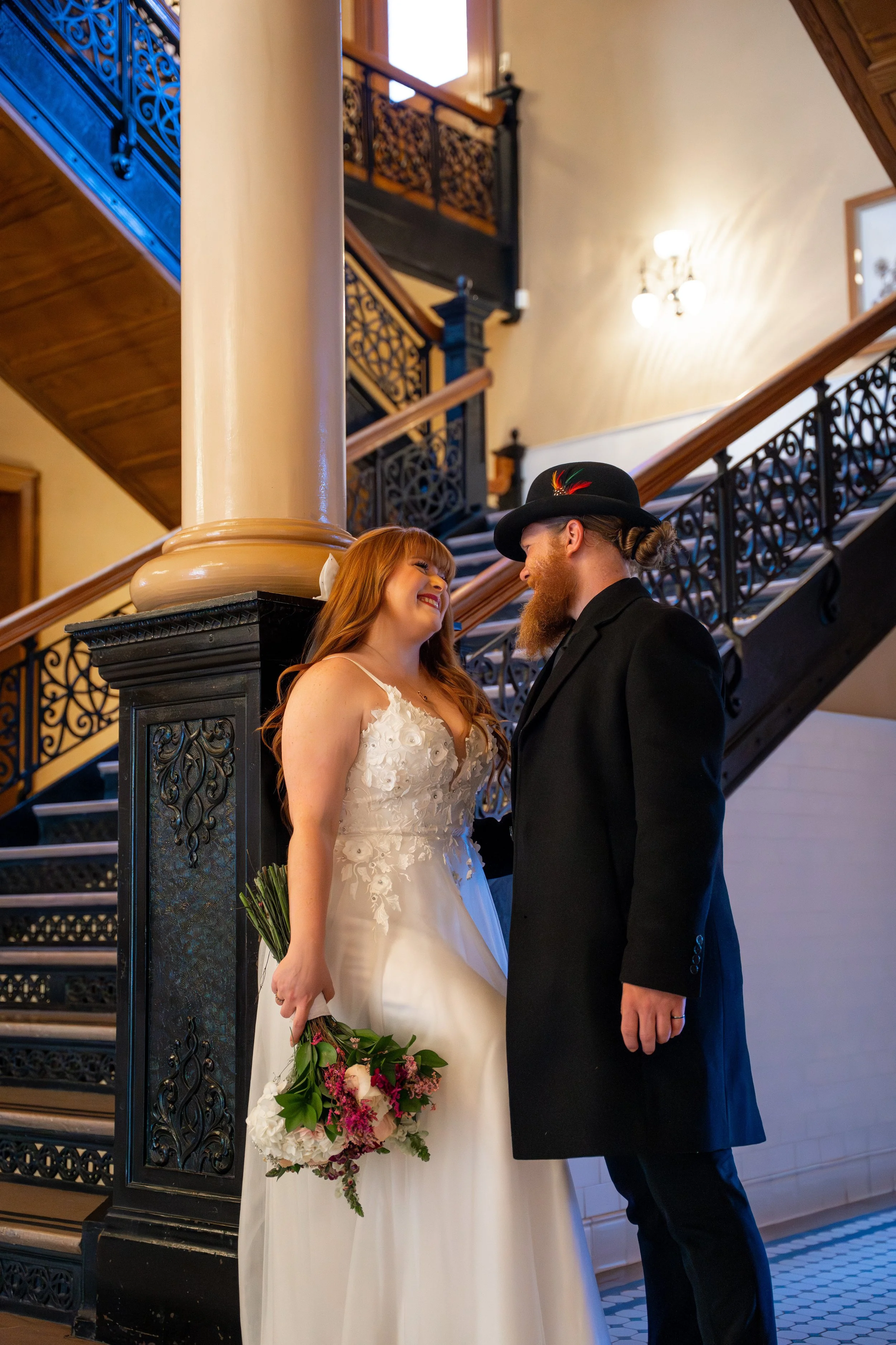 Civil marriage at the historic Orange County Courthouse in Santa Ana, captured with our Last Minute Love Elopement package. Book your courthouse wedding photographer today.