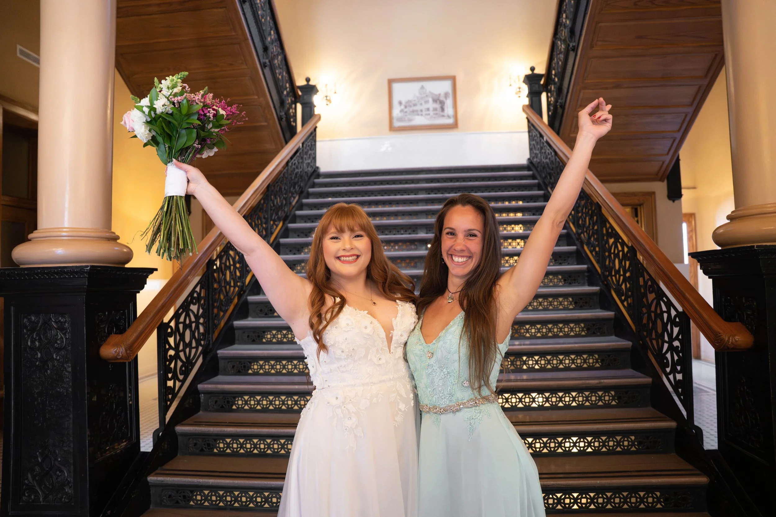Civil marriage at the historic Orange County Courthouse in Santa Ana, captured with our Last Minute Love Elopement package. Book your courthouse wedding photographer today.