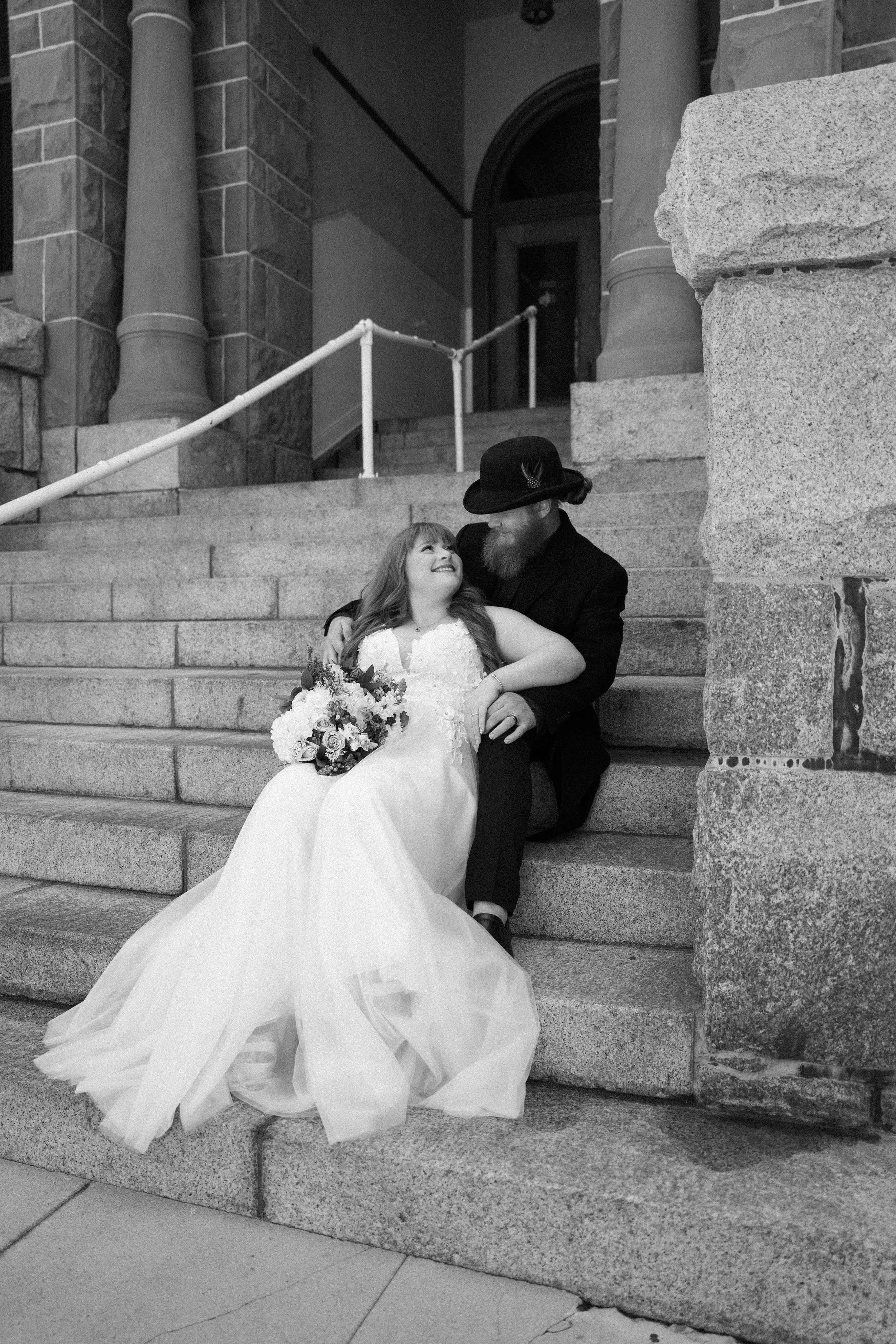 Civil marriage at the historic Orange County Courthouse in Santa Ana, captured with our Last Minute Love Elopement package. Book your courthouse wedding photographer today.