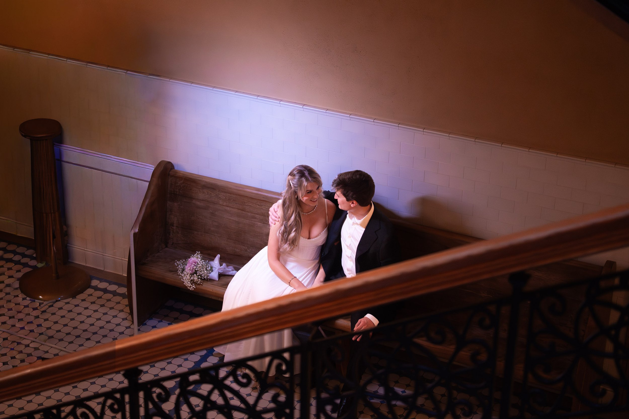Orange County Courthouse Bridal Stairway Shot