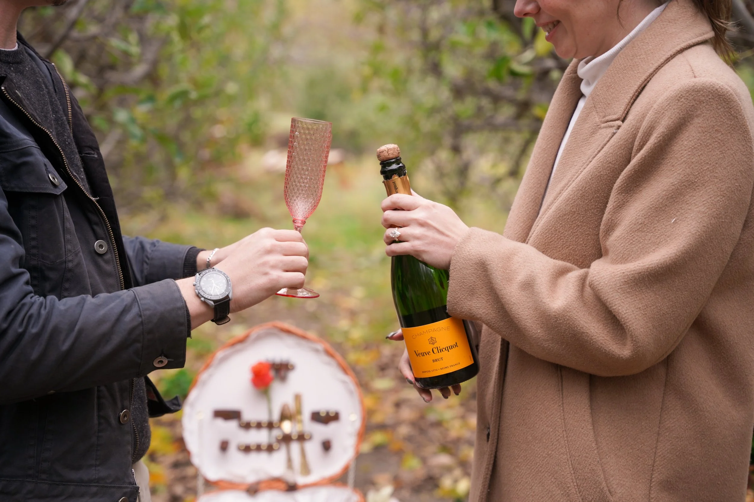 Snowline Orchard Proposal at Sunset