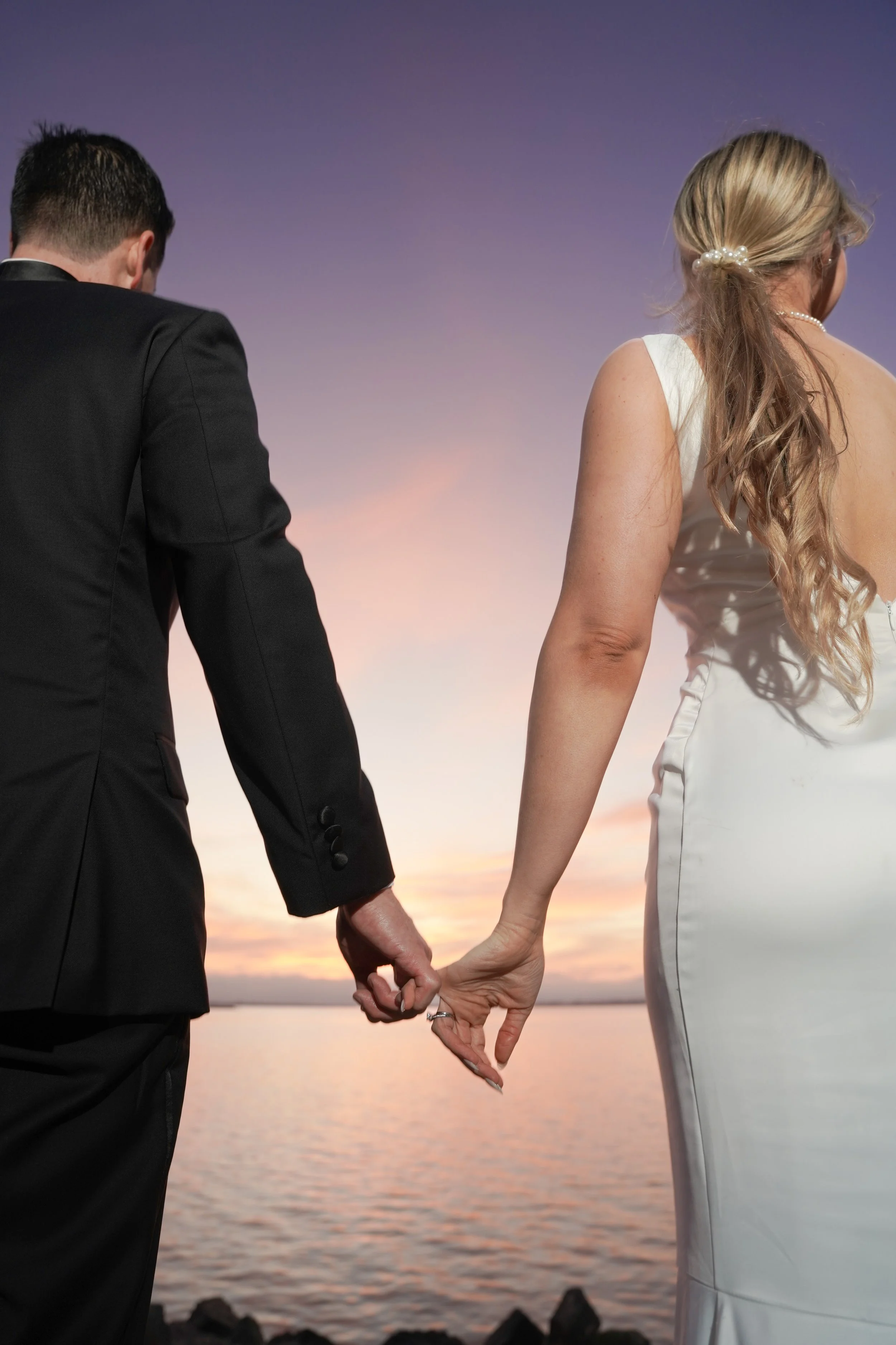 Sunset courthouse wedding photography at Marina Park
