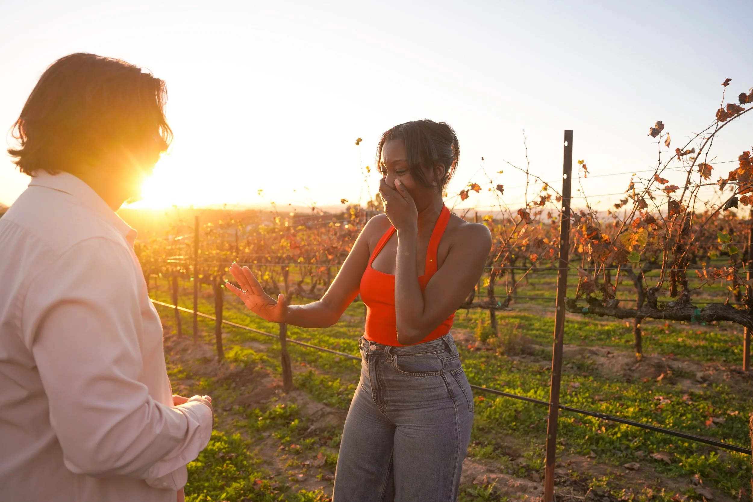 A Golden Hour “Yes” in the Vineyards — A Surprise Proposal at Carter Estate Winery