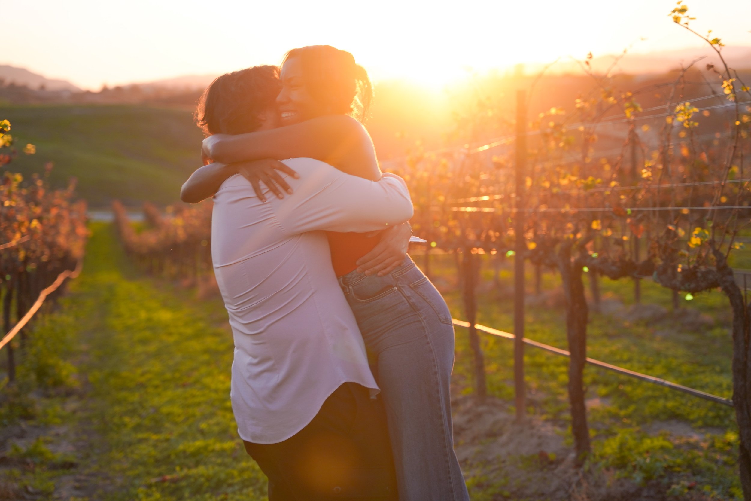 Emotional Vineyard Proposal at Golden Hour