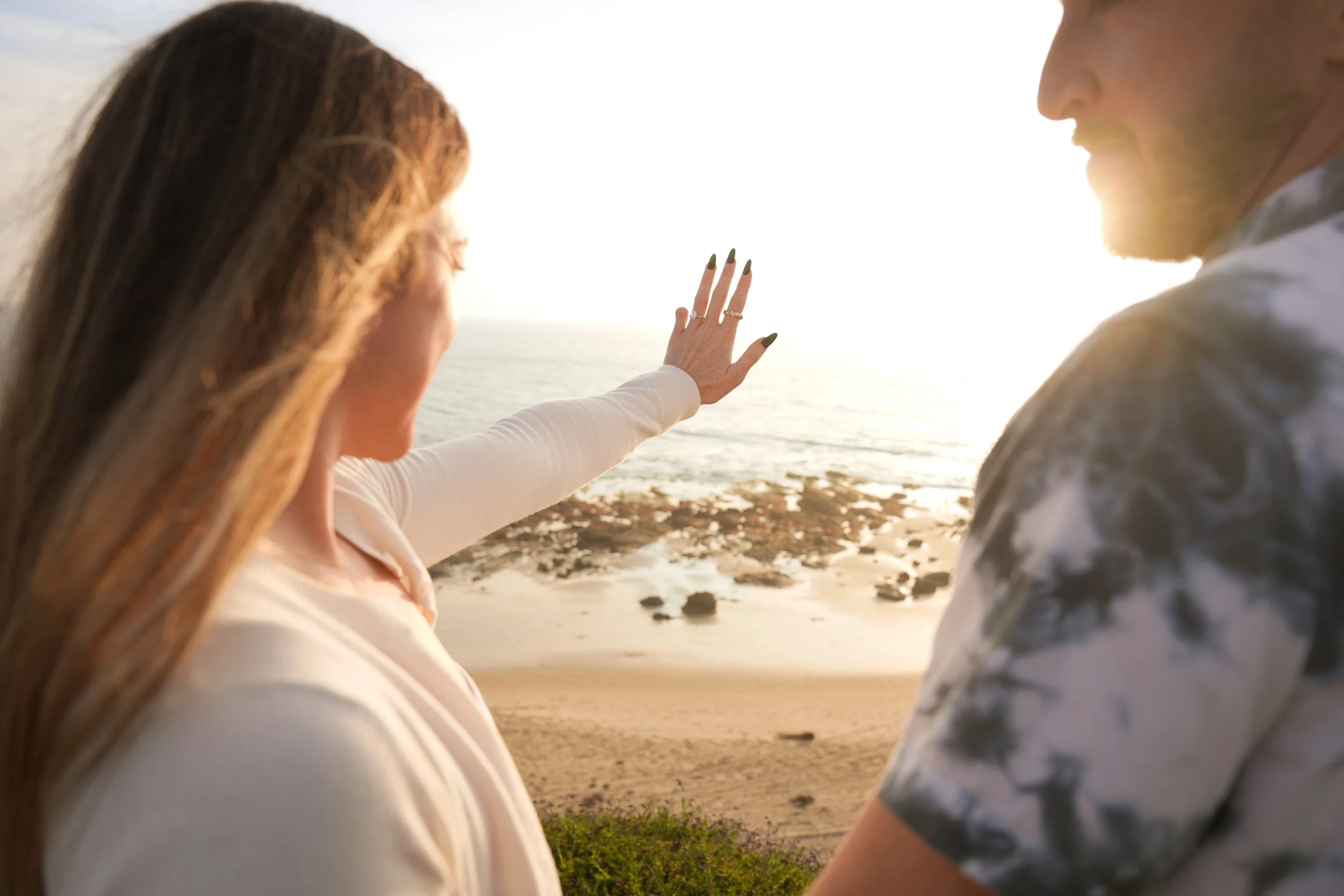 Sunset Engagement Photos at Crystal Cove Beach