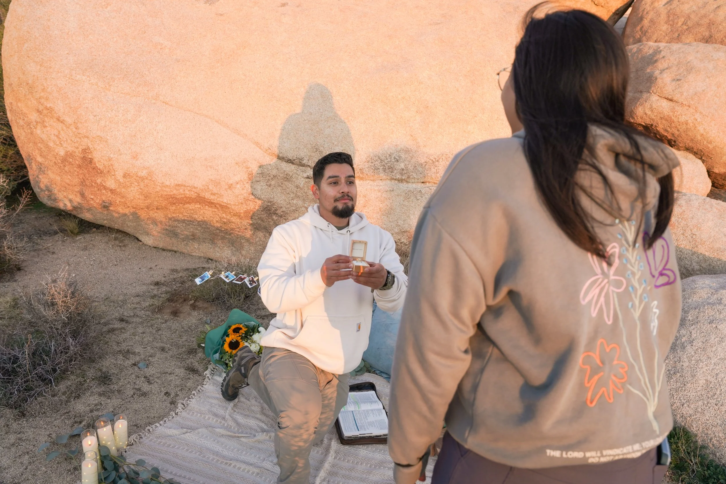 Joshua Tree Surprise Proposal at Hall of Horrors