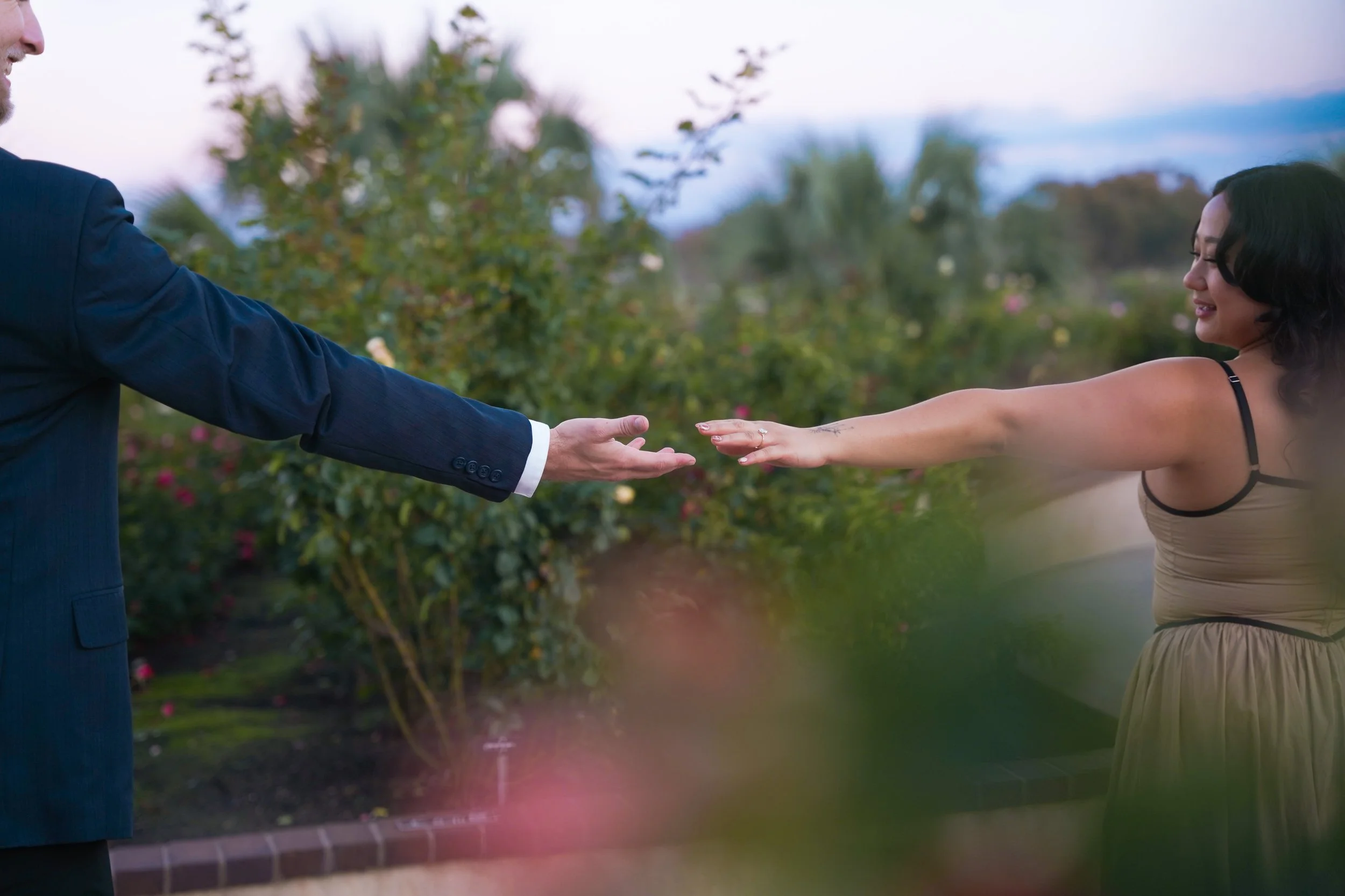 Celebrating the Yes | Rose Garden Fountain Proposal Story