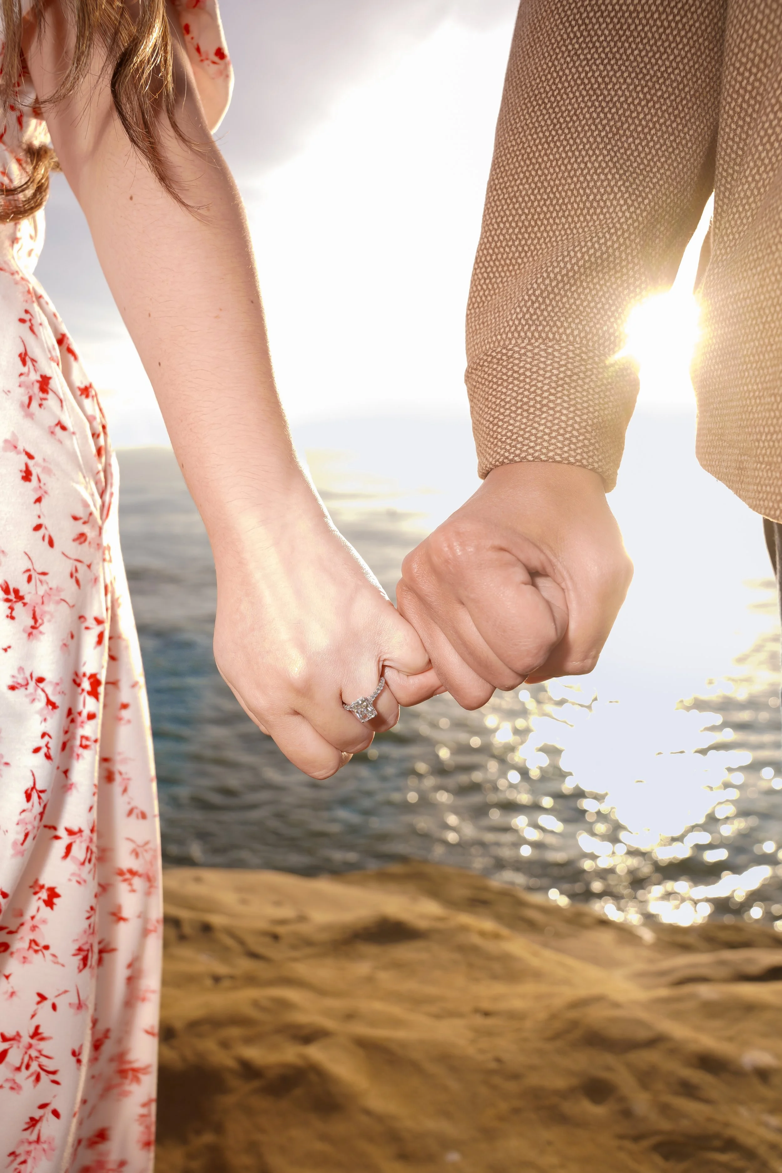 Emotional Sunset Cliffs Engagement Moment