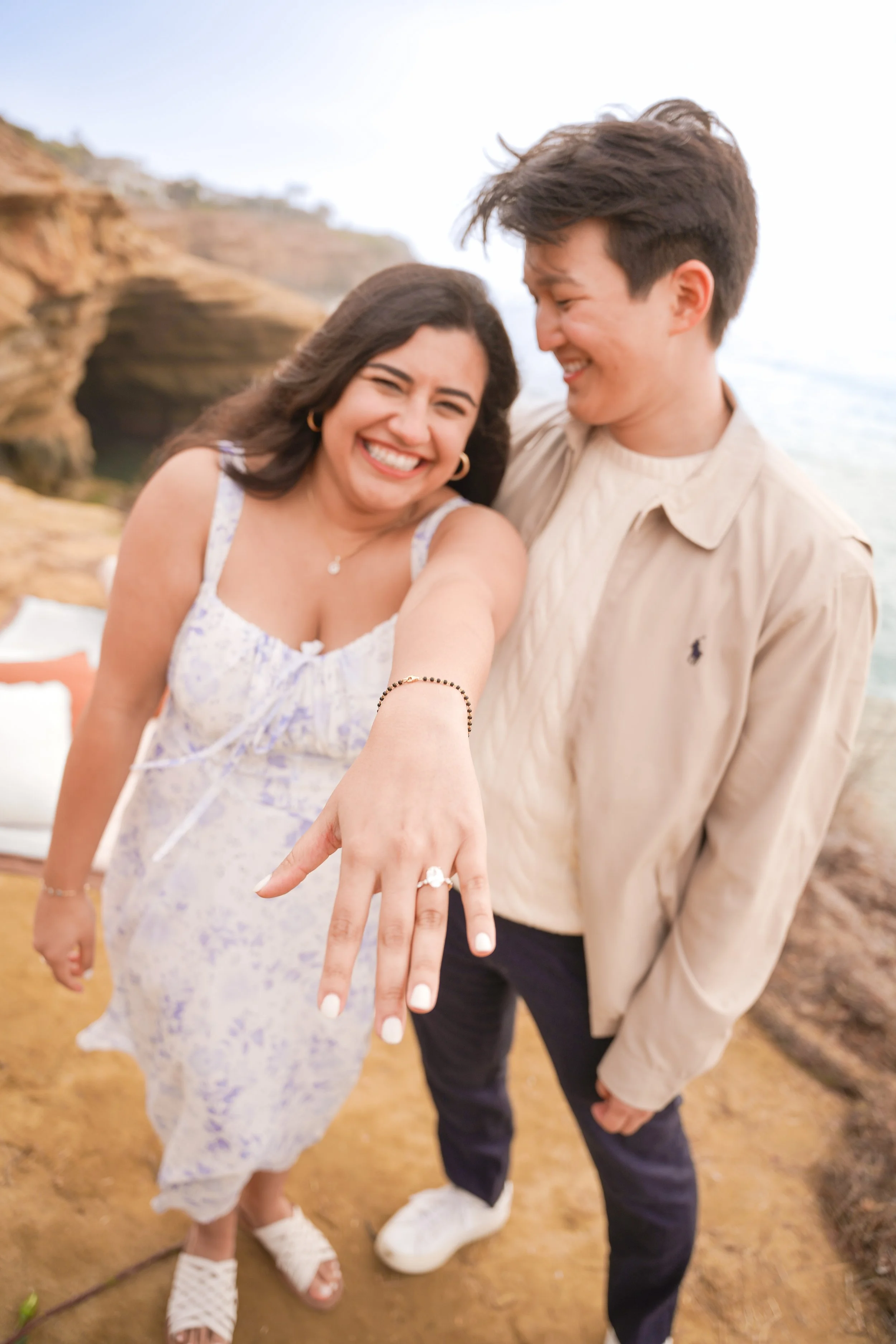Cliffside Boho Proposal Picnic in San Diego