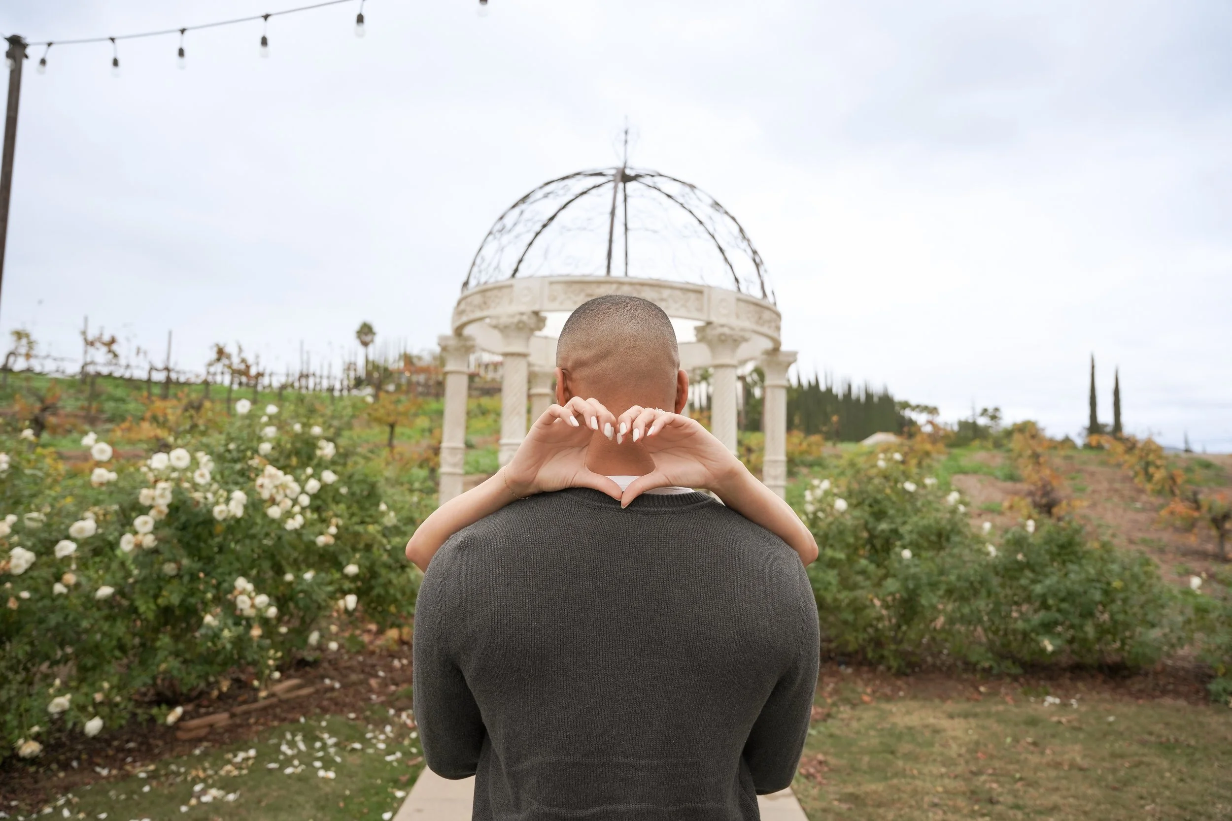 Surprise Proposal Photography at Europa Village Winery, Temecula