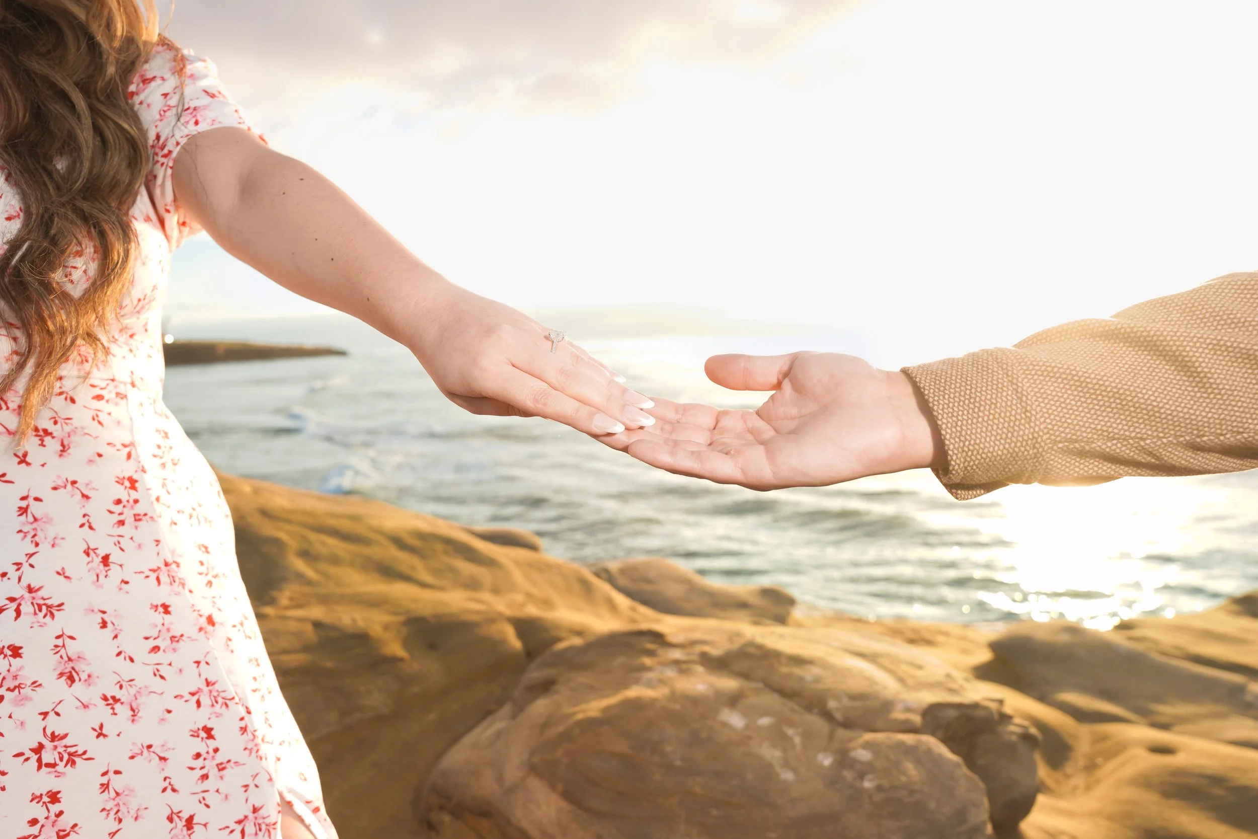 Engagement Portraits After Proposal at Smugglers Cove