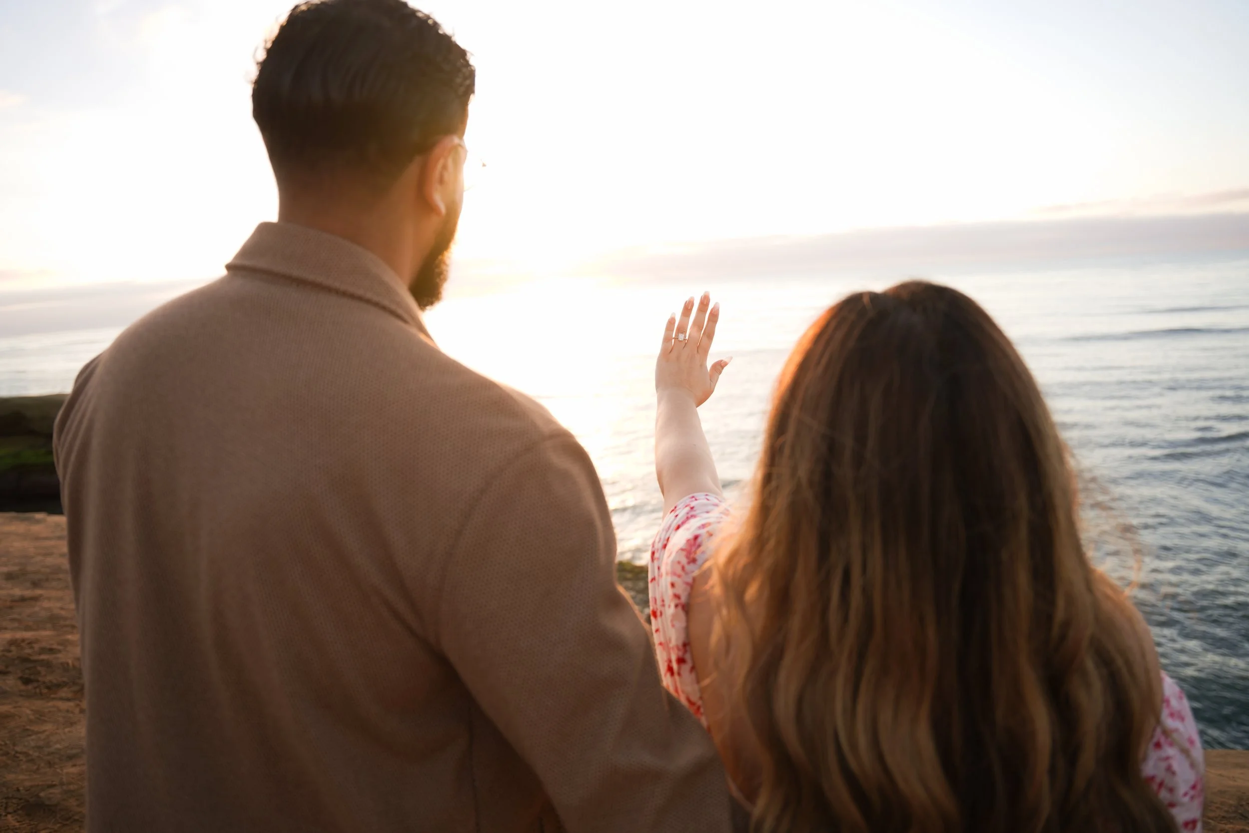 San Diego Surprise Proposal at Smugglers Cove Sunset Cliffs