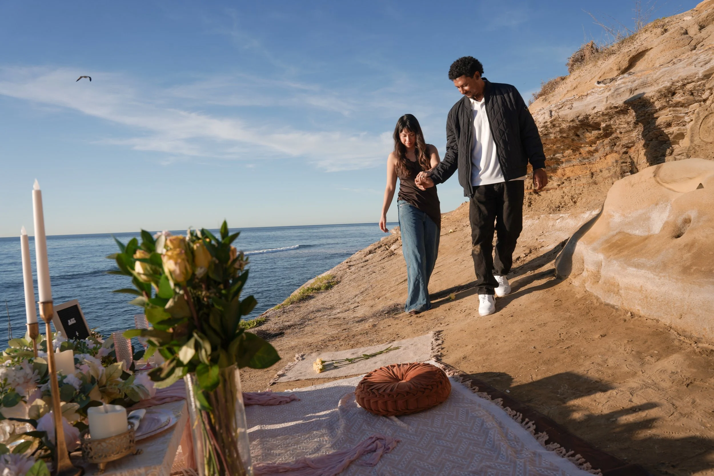 Boho Surprise Proposal at Sunset Cliffs Bluffs
