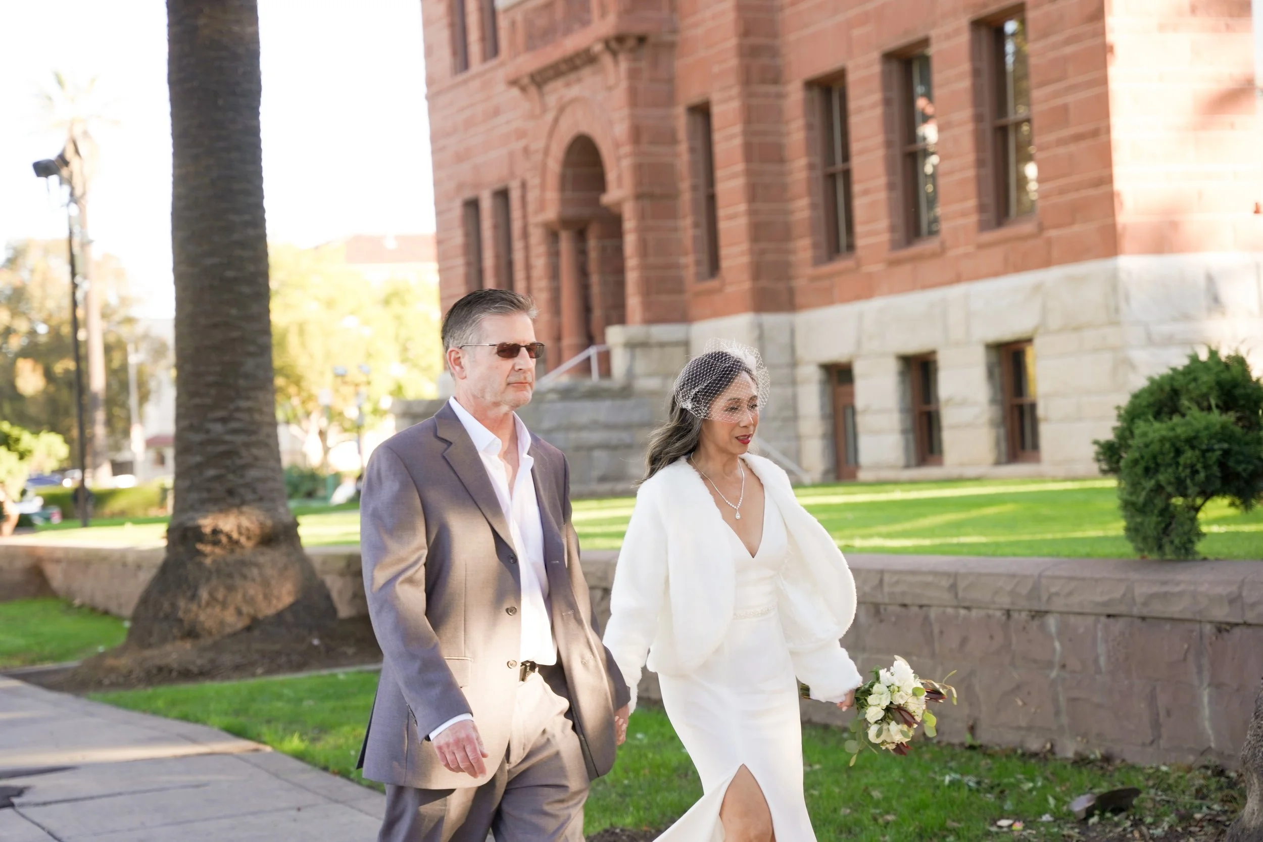Walking to Courthouse Wedding Ceremony