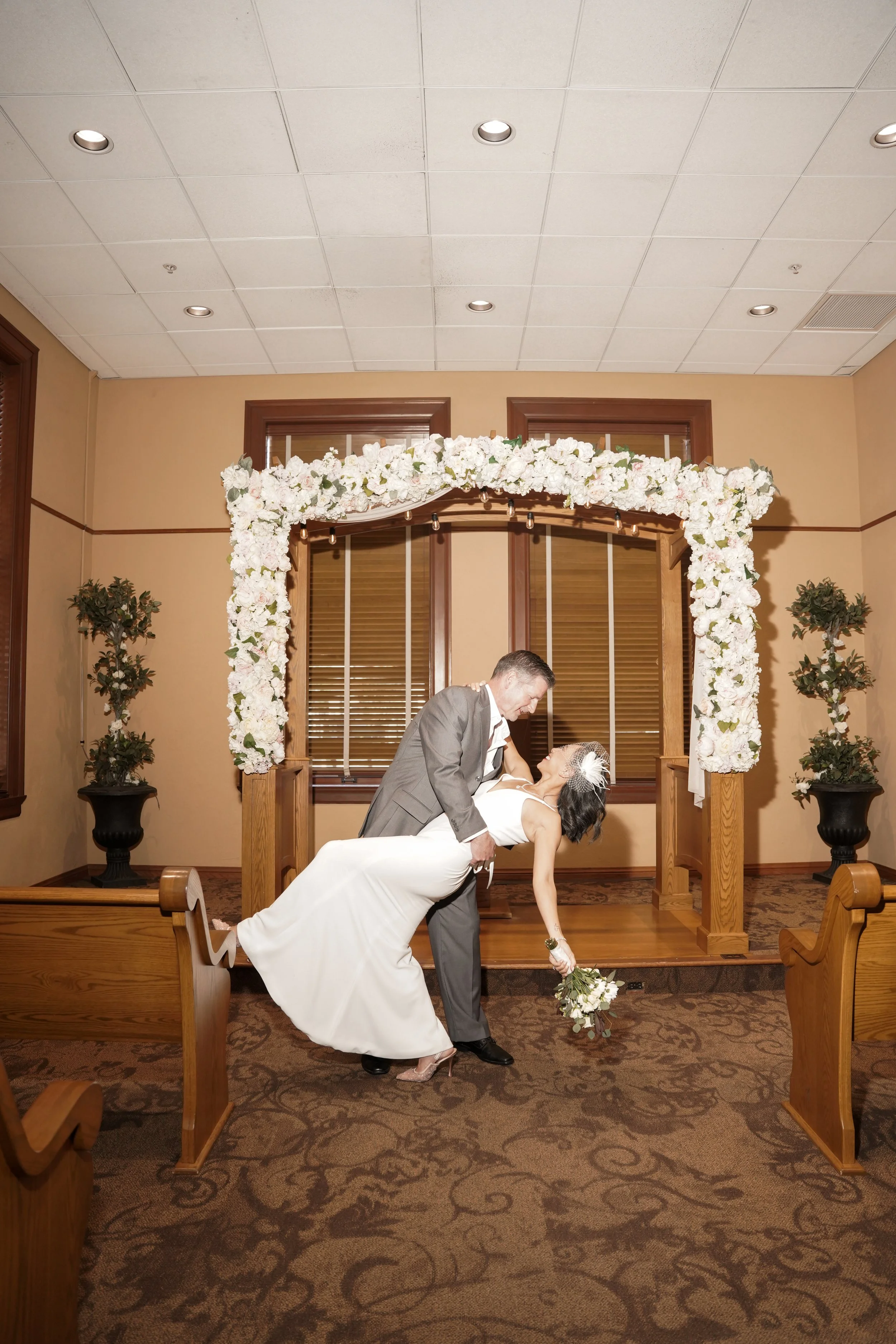 Celebratory Dip After Courthouse Vows