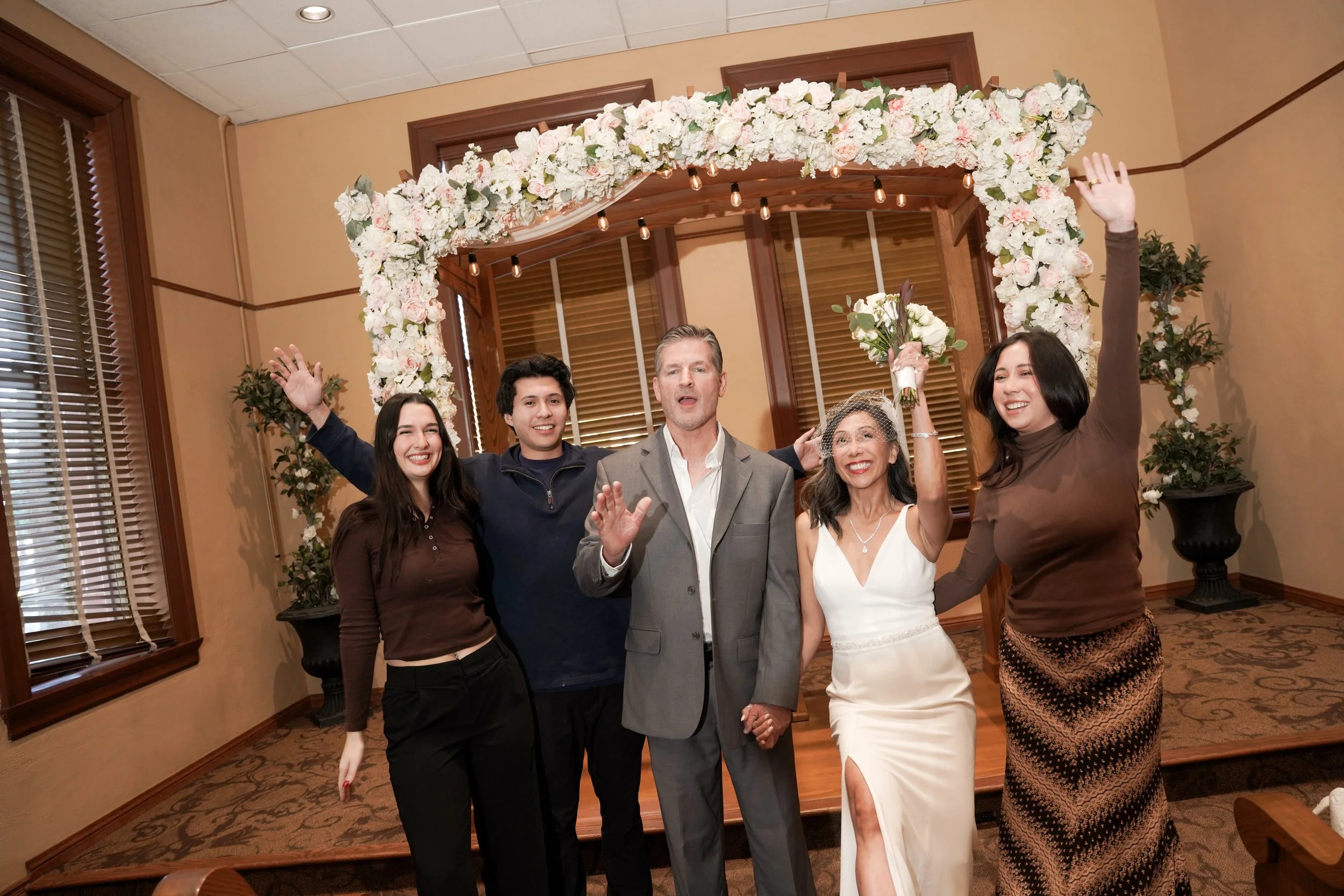 Family After Courthouse Wedding Ceremony