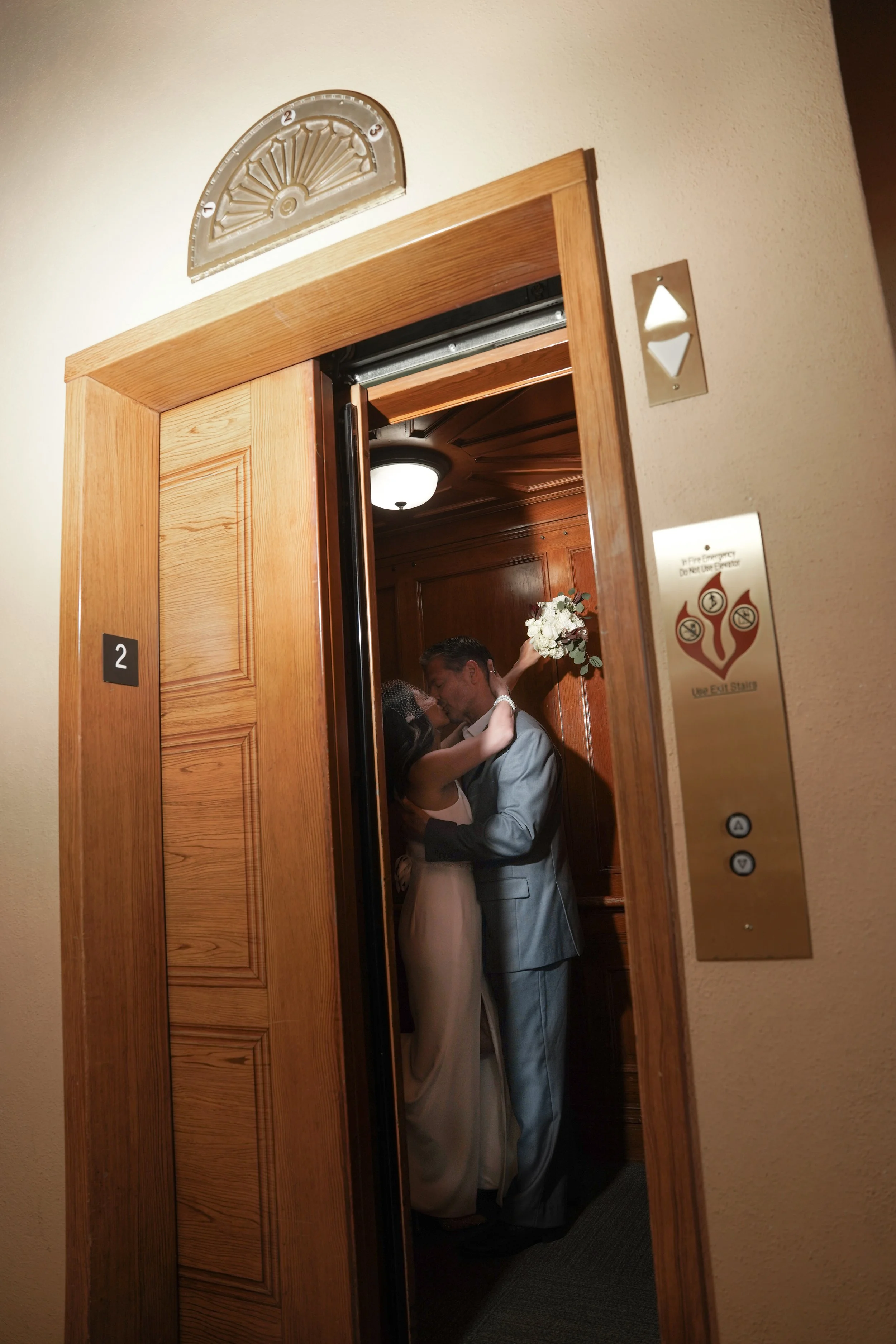Candid Courthouse Wedding Embrace