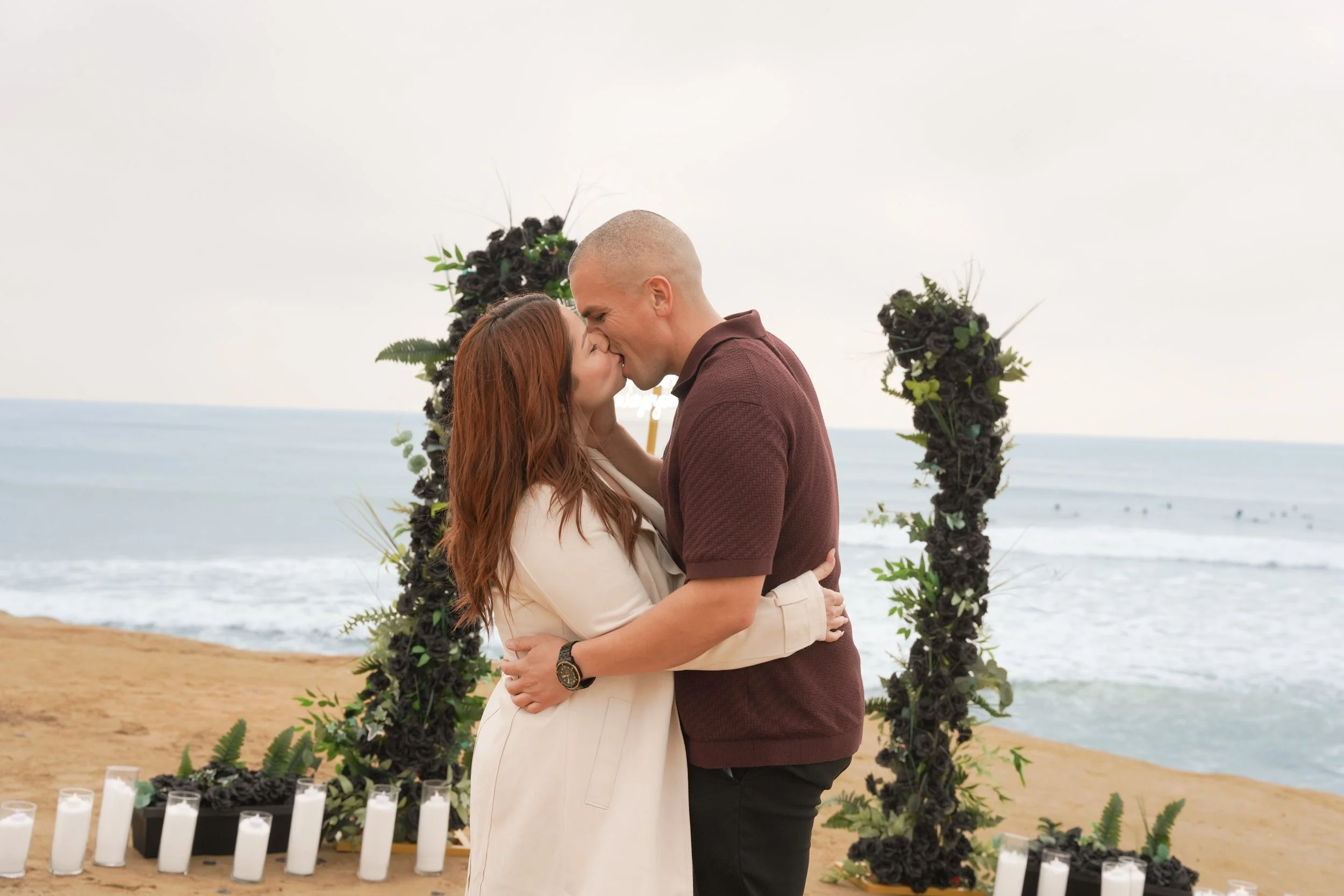 Rum Runner Cove proposal photography at golden hour