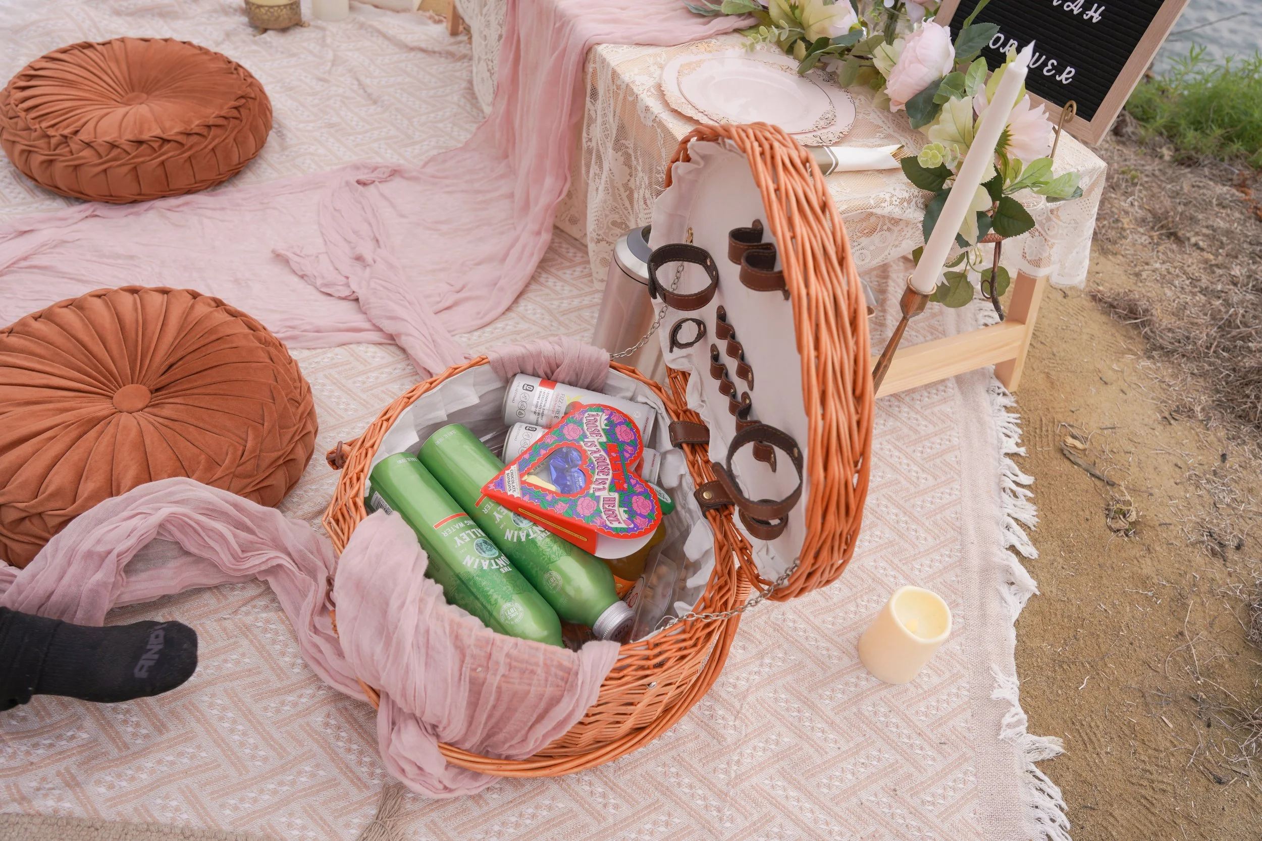 Sunset Cliffs Surprise Proposal With Boho Picnic Experience