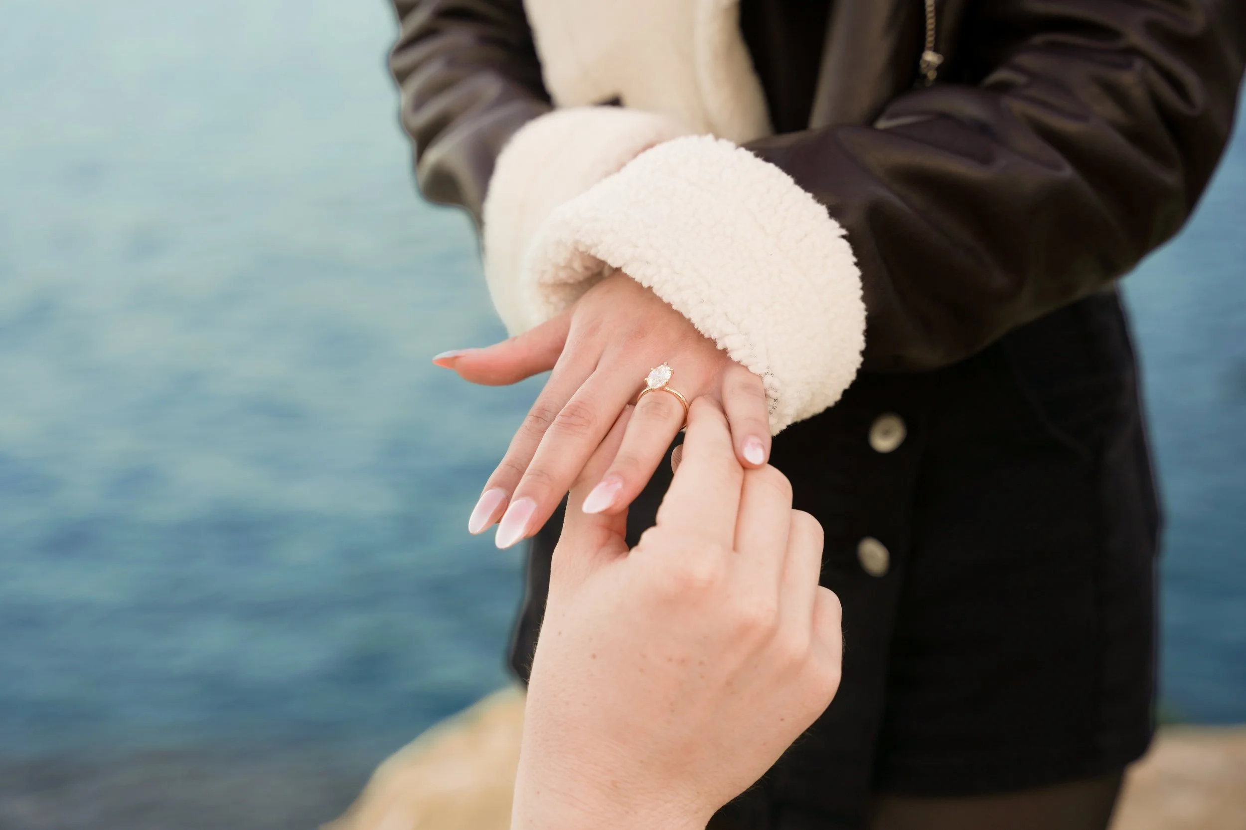 Emotional Proposal Moment by the Ocean