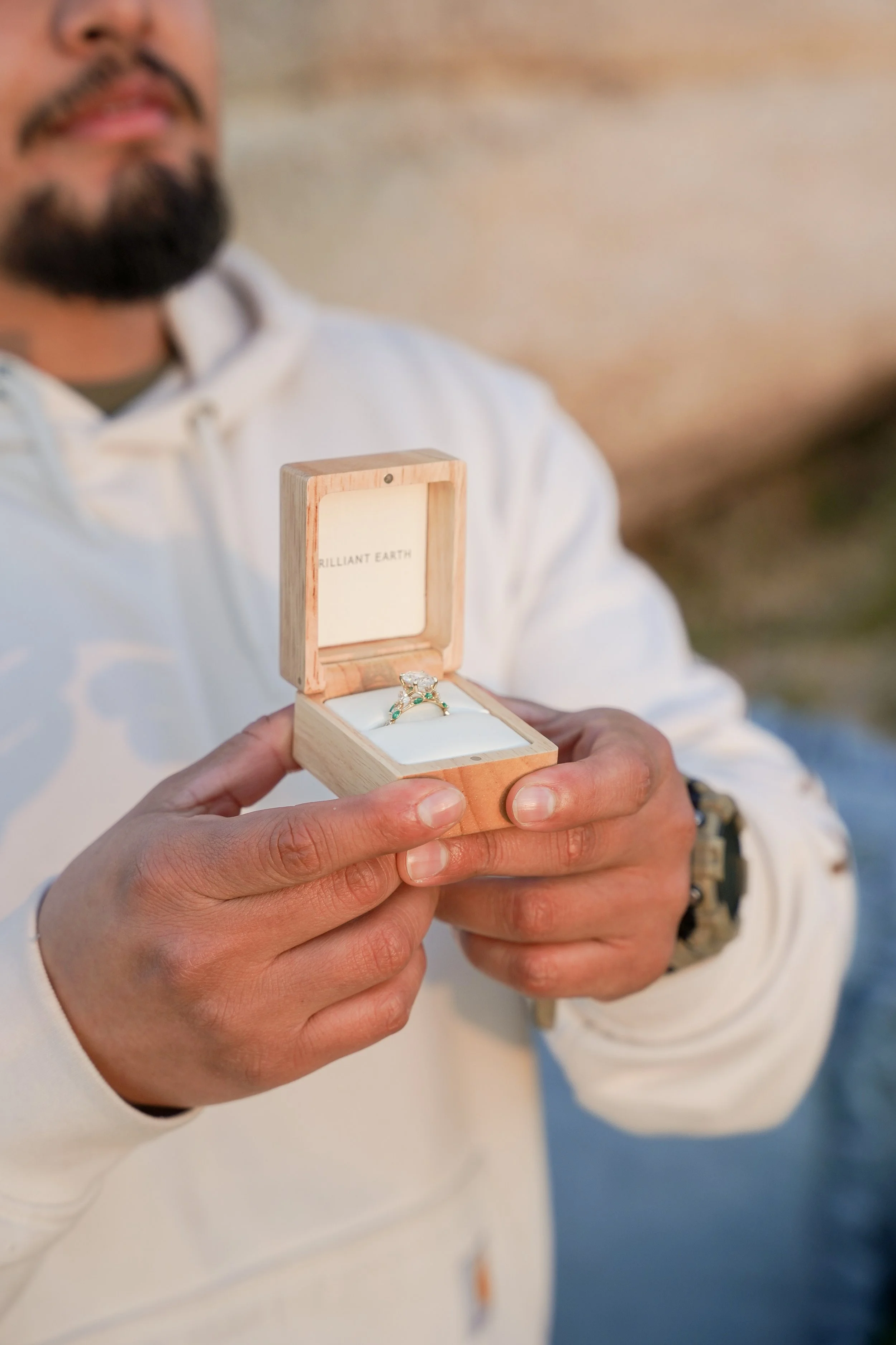 Joshua Tree Surprise Proposal Ring Box Reveal