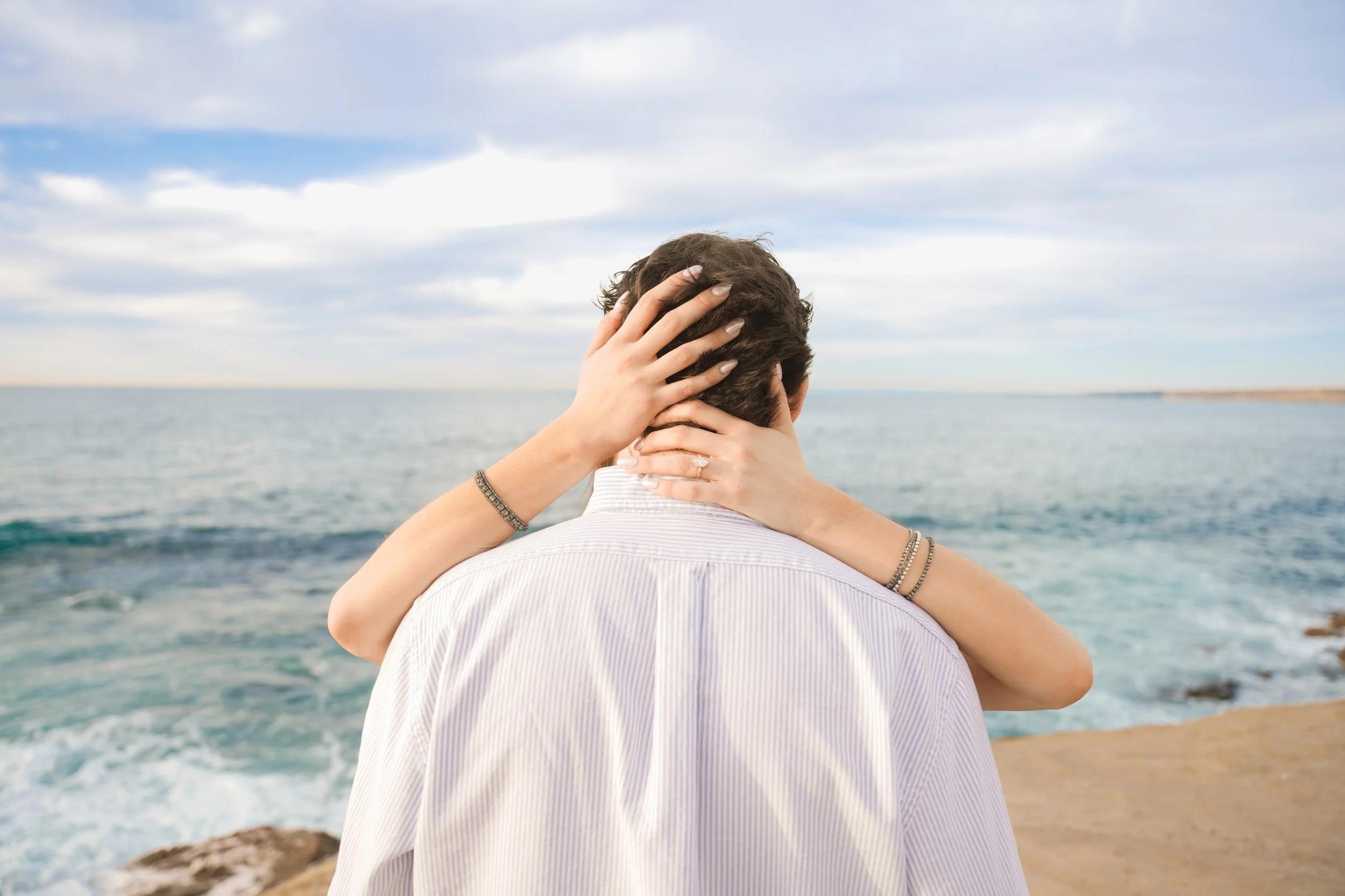 La Jolla Cliff Proposal at Sunset
