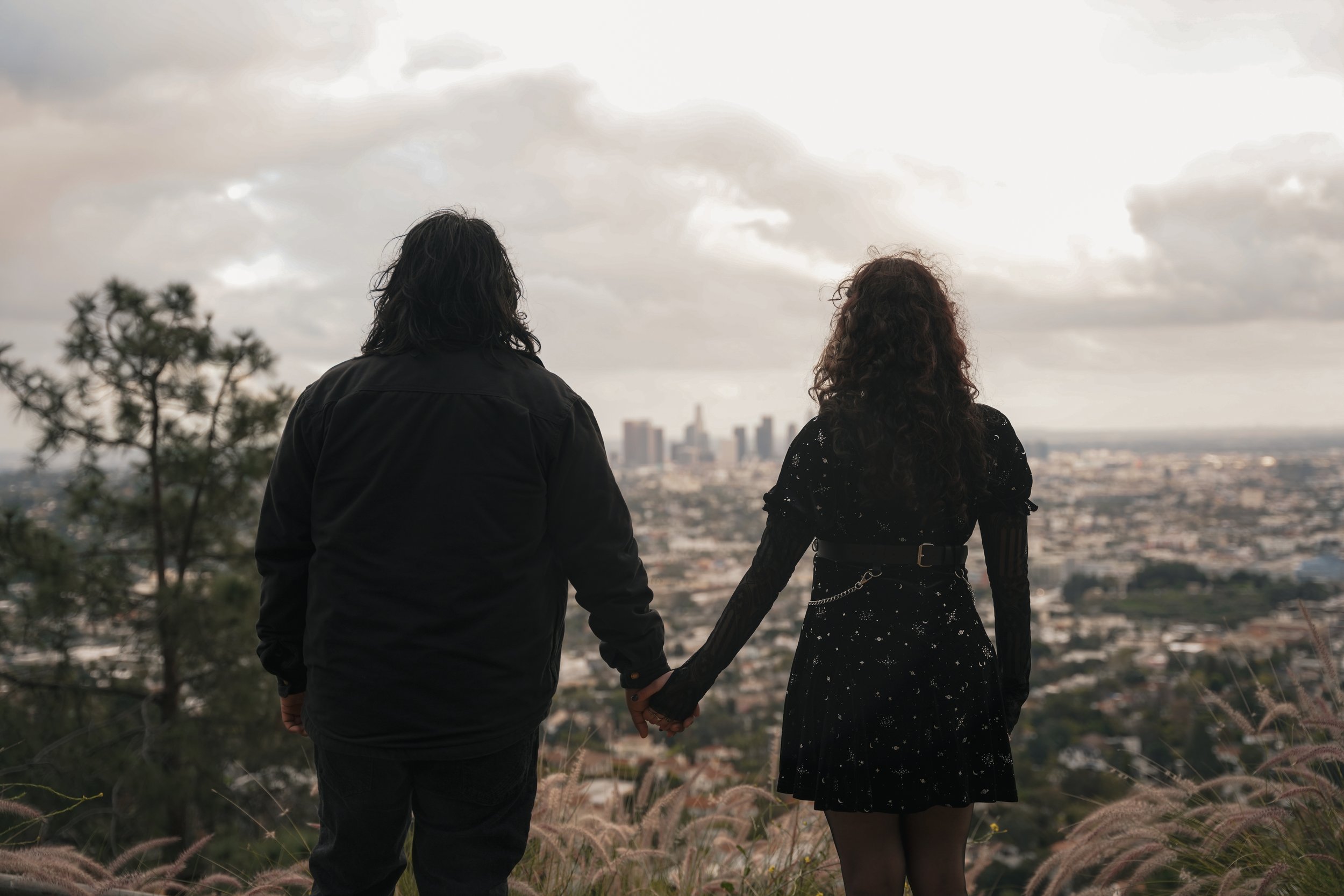 Surprise Proposal Los Angeles | Rainy Sunset Proposal at Griffith Observatory