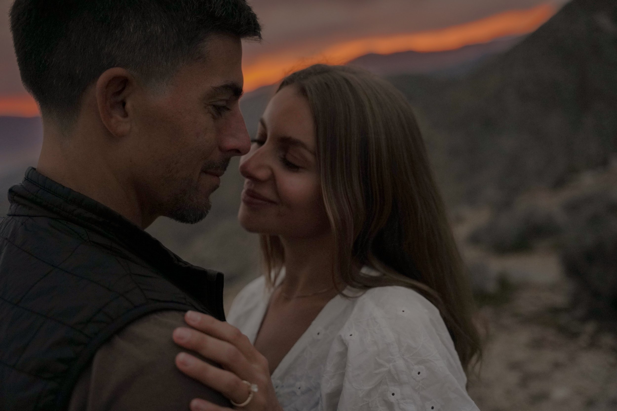 Golden Hour Engagement at Keys View Joshua Tree
