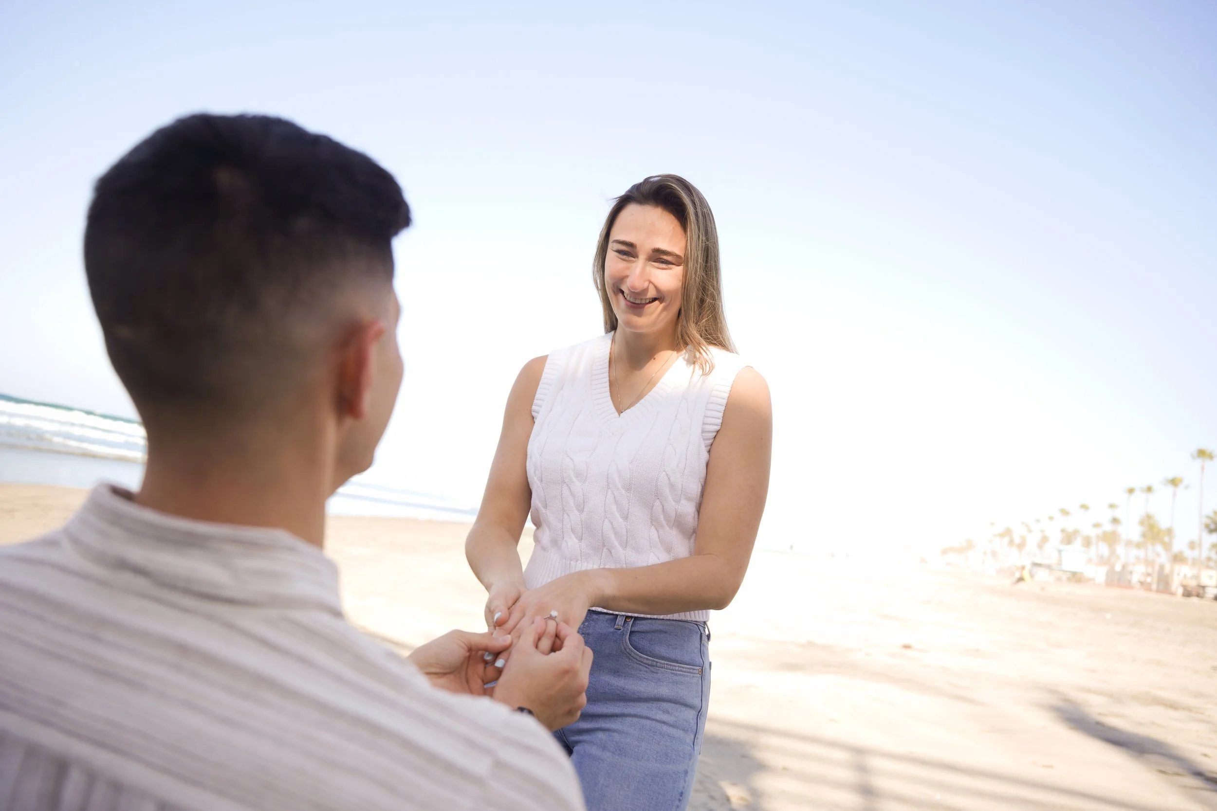 Romantic Coastal Proposal Moment Captured Naturally