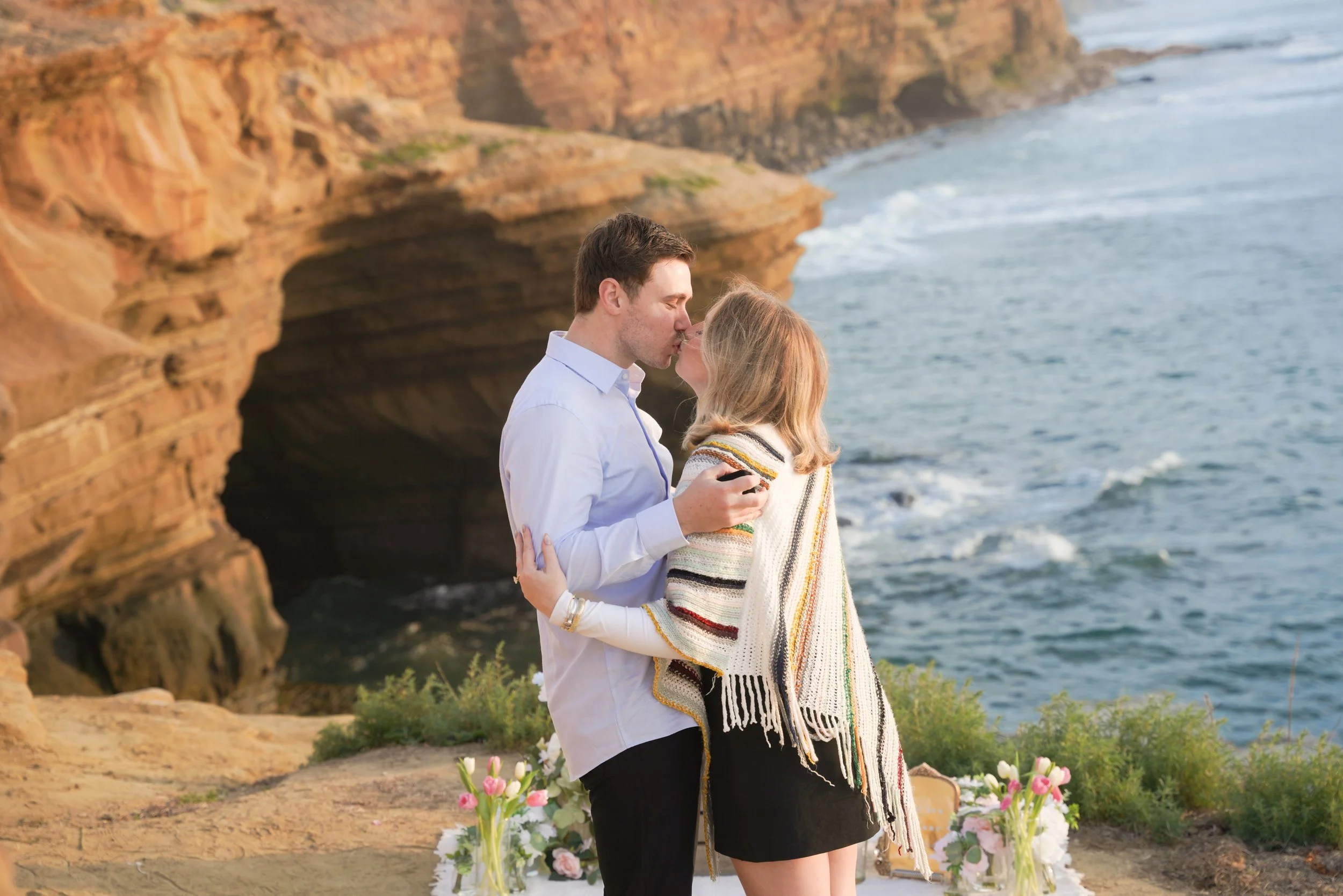 Proposal Photographer San Diego Capturing Cliffside Engagement