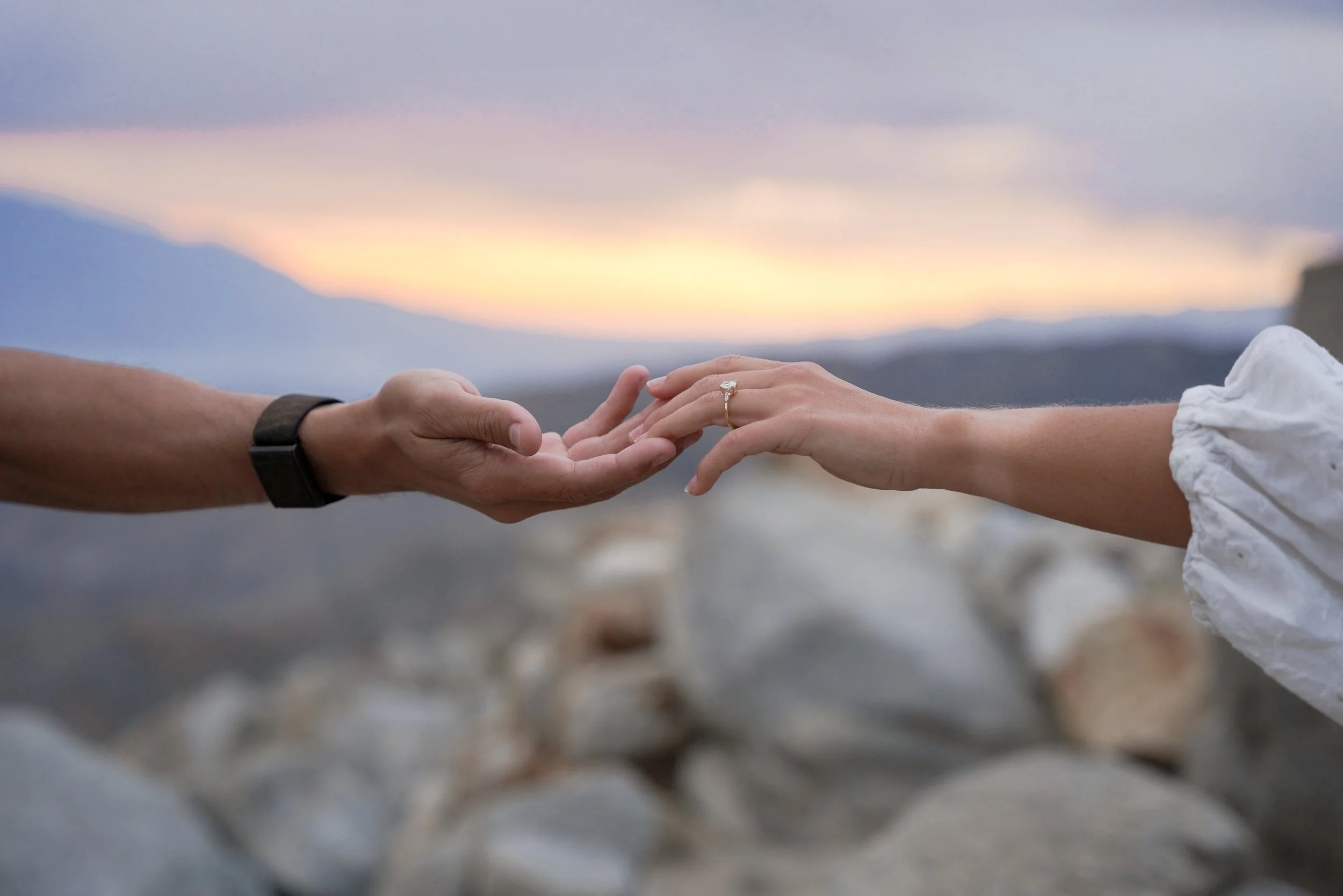 Joshua Tree Sunset Engagement Photos After the Proposal
