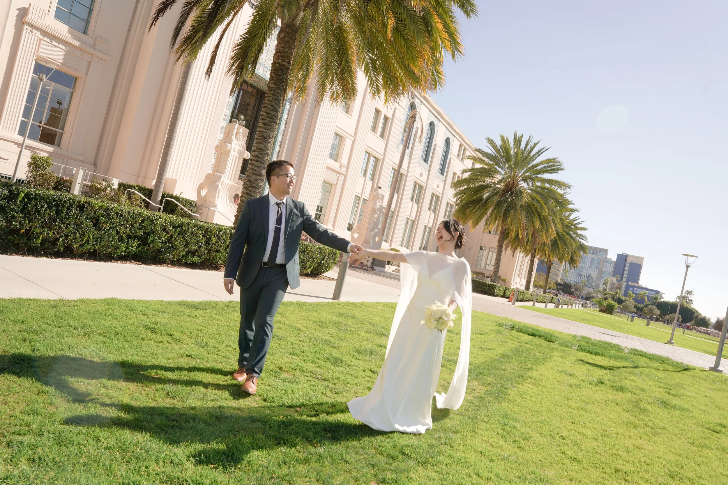 Just Married Portrait Session Outside Courthouse