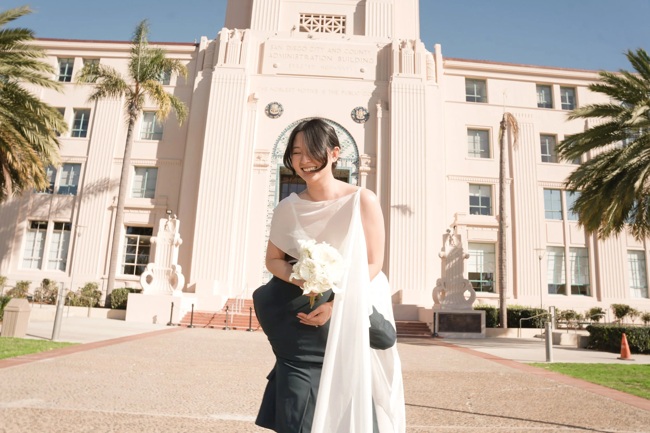 Courthouse Wedding Photographer Capturing Newlywed Portraits