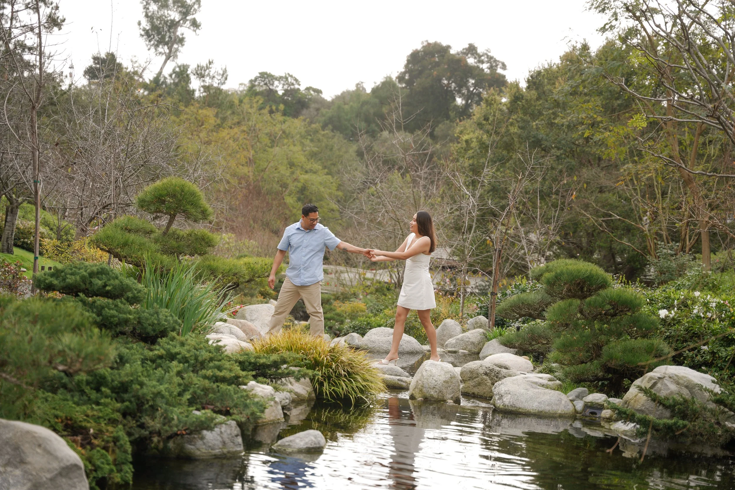 Japanese Friendship Garden Engagement Photos After Surprise Proposal in Balboa Park