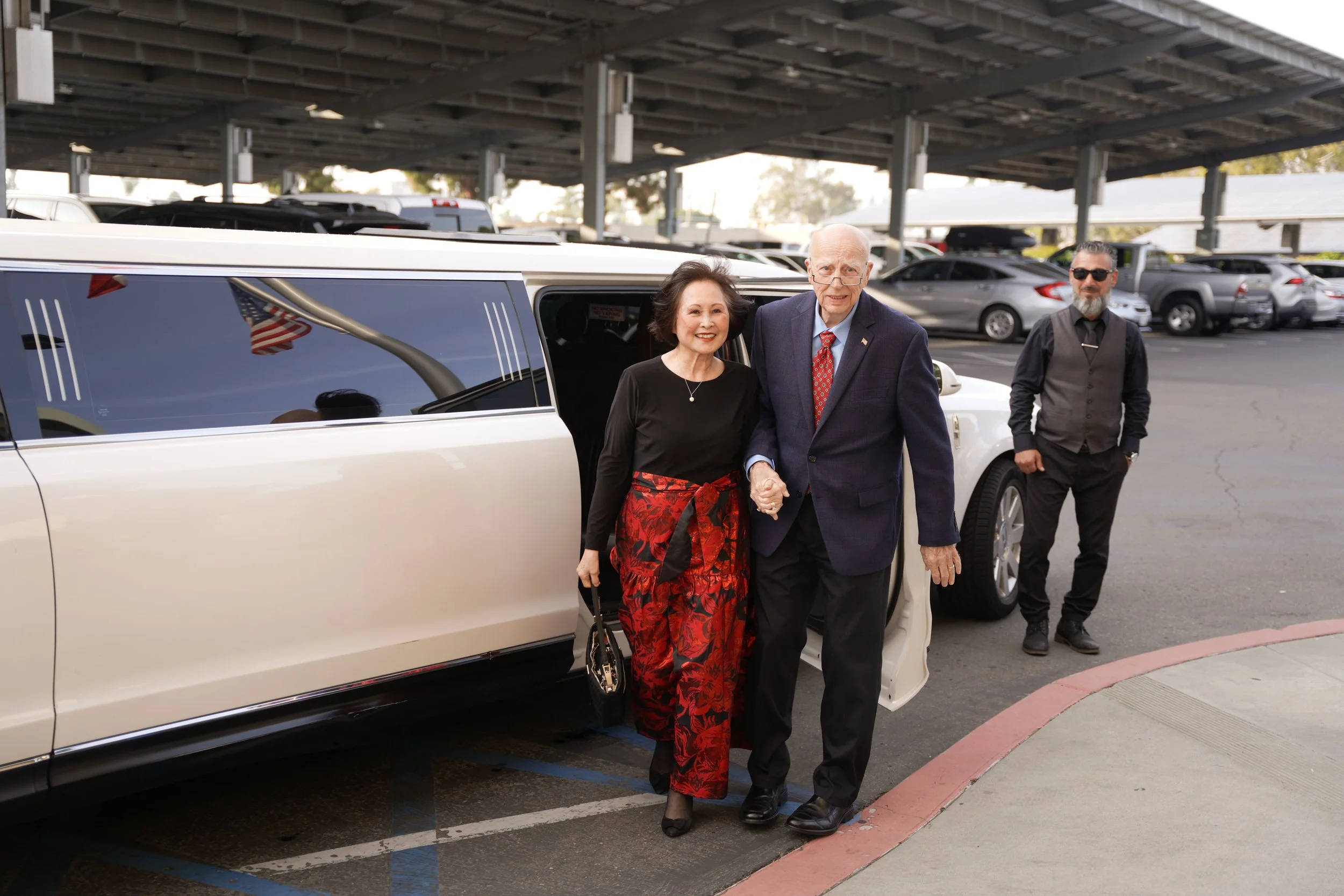 Parents of the Groom Arriving at Chula Vista Courthouse Wedding Ceremony