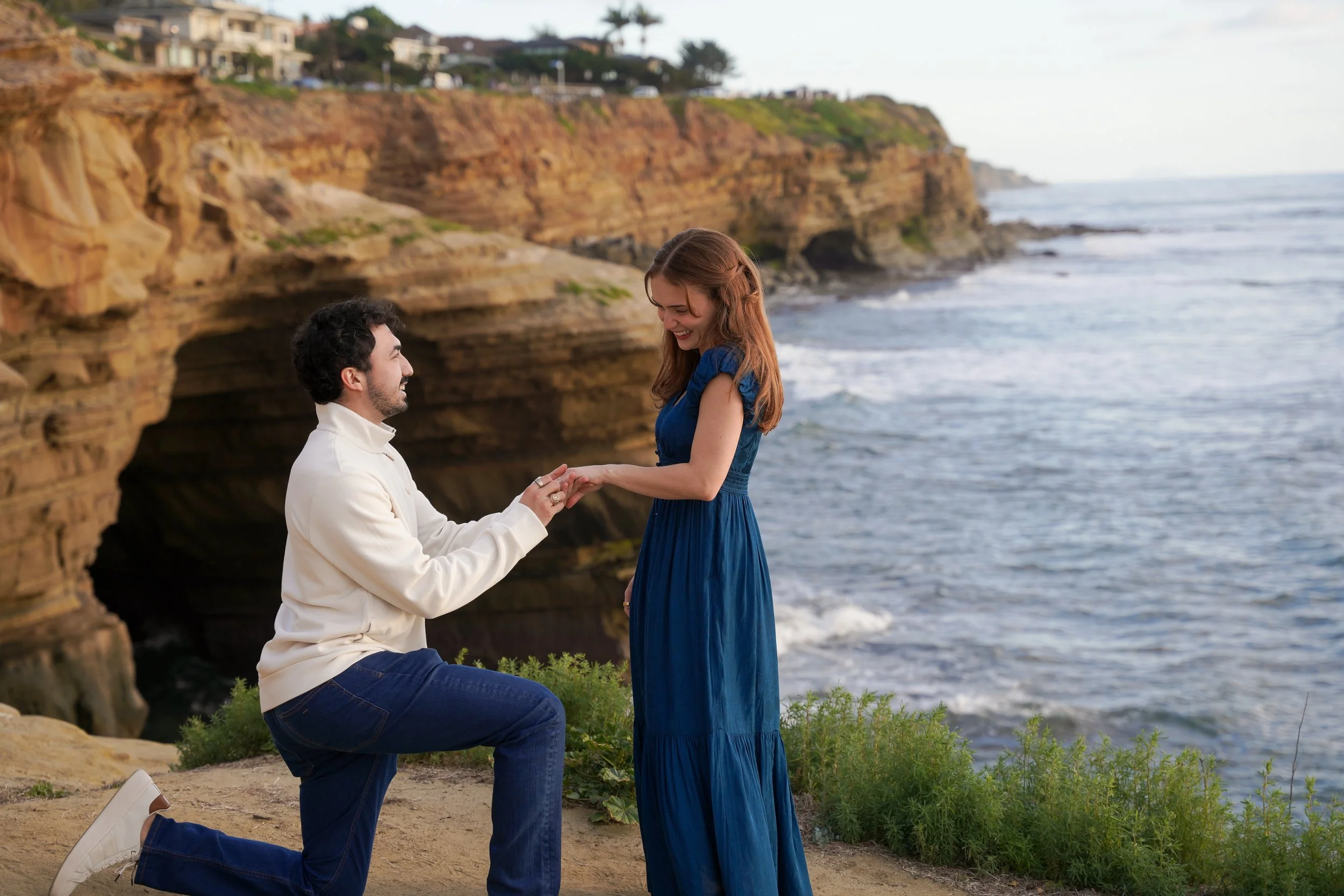 San Diego Surprise Proposal at Sunset Cliffs Coastal View