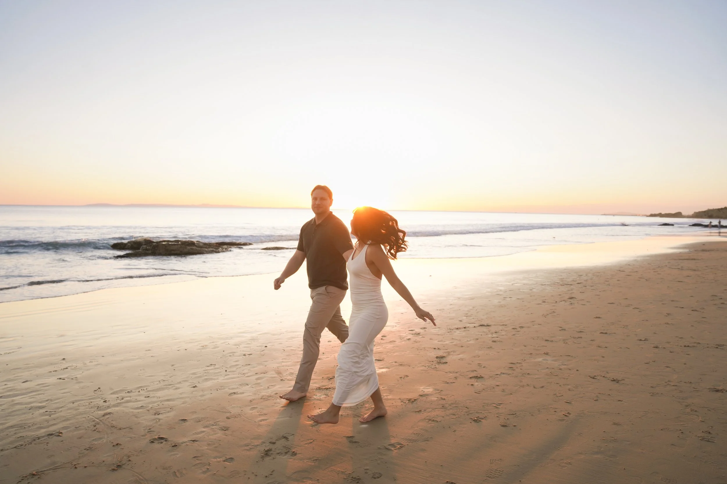 Crystal Cove Beach Post-Proposal Photos at Sunset