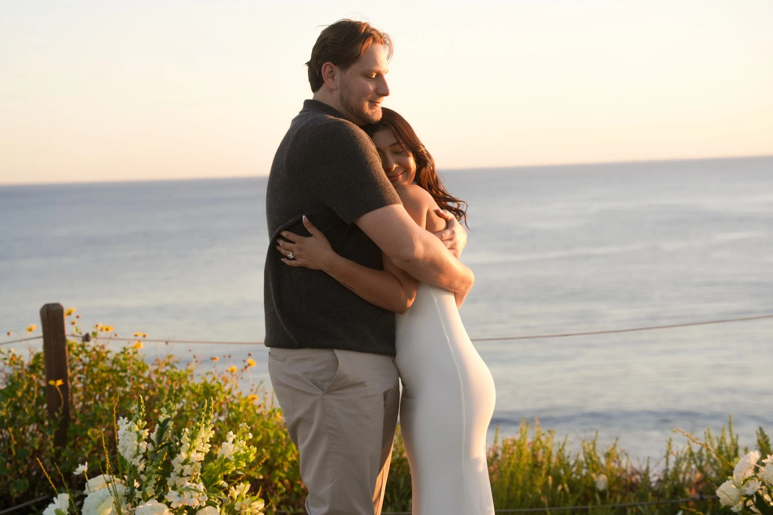 Golden Hour Proposal at Crystal Cove Overlook