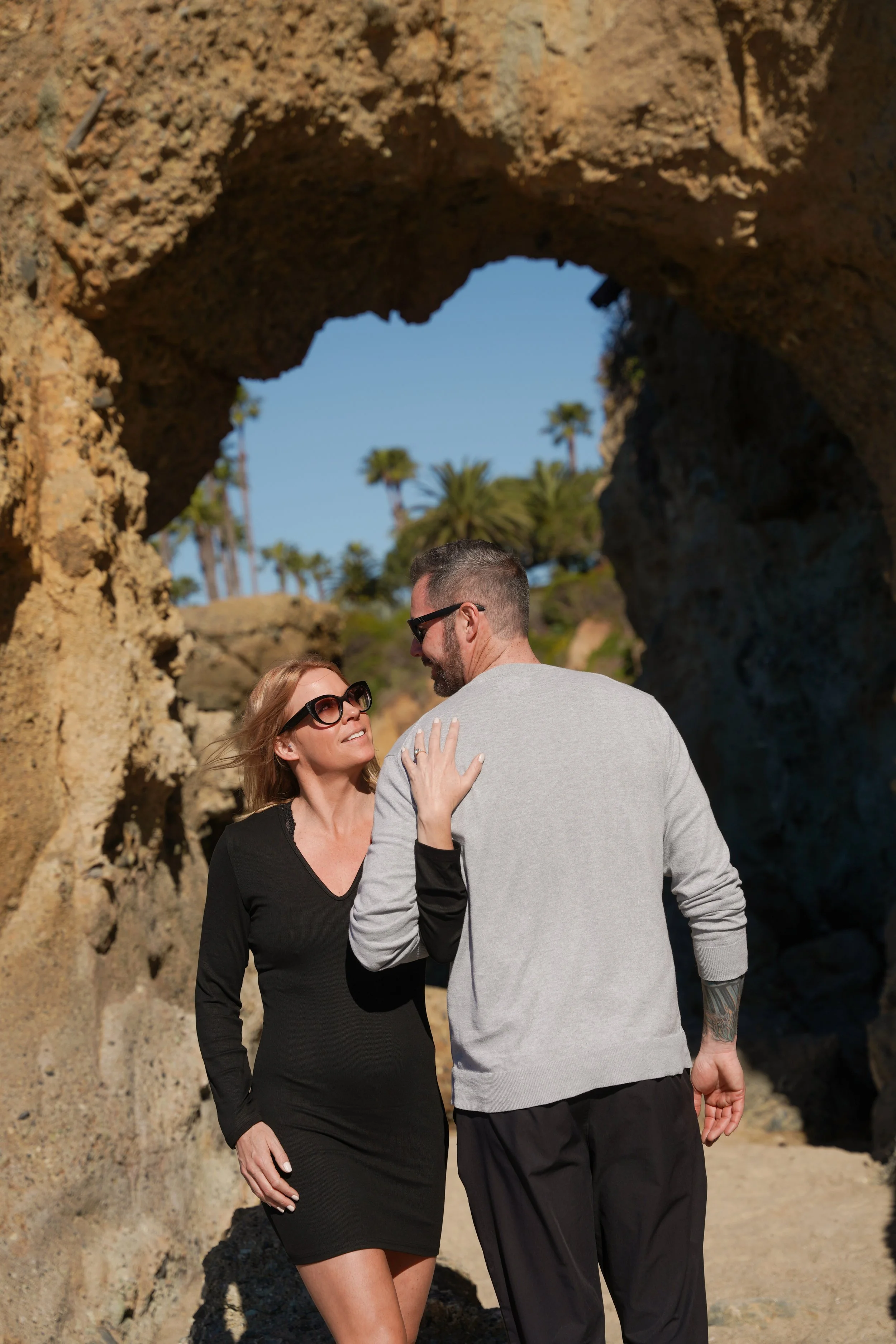 Laguna Beach Cave Engagement Photos After Surprise Proposal