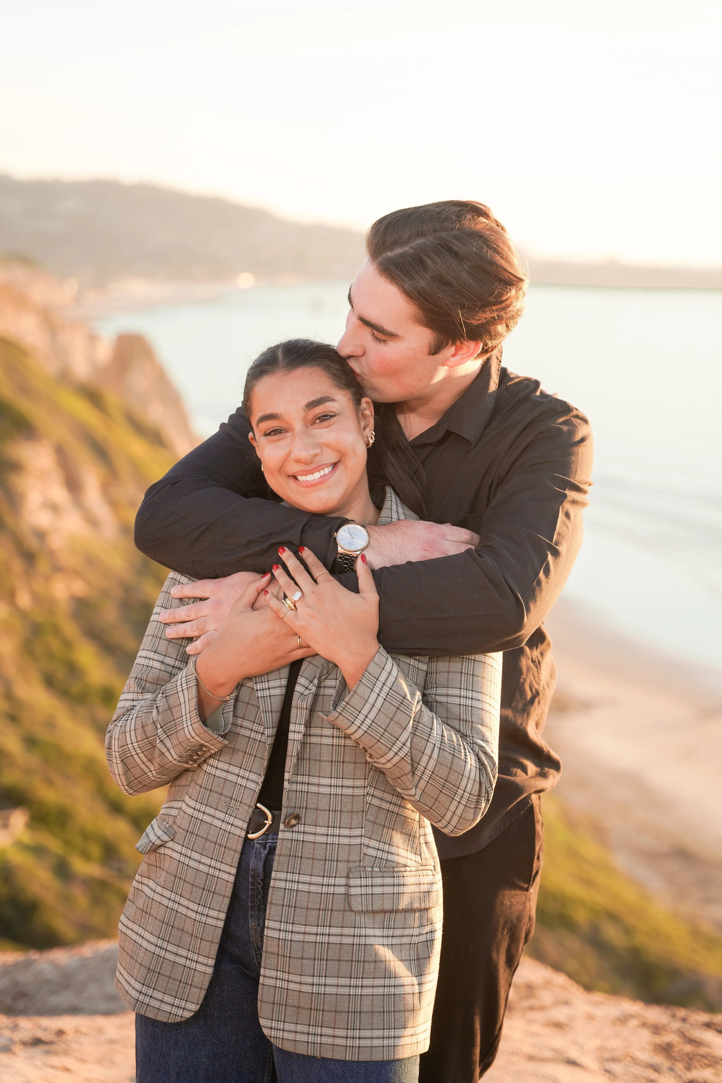 Post-Proposal Portraits at La Jolla Gliderport with Sunset Sky